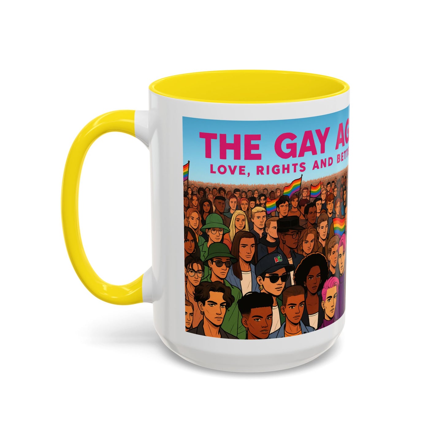 Celebrate Diversity Accent Coffee Mug | LGBTQ+ Pride Mug | Unique Gift for Allies and Activists | Perfect for Home or Office