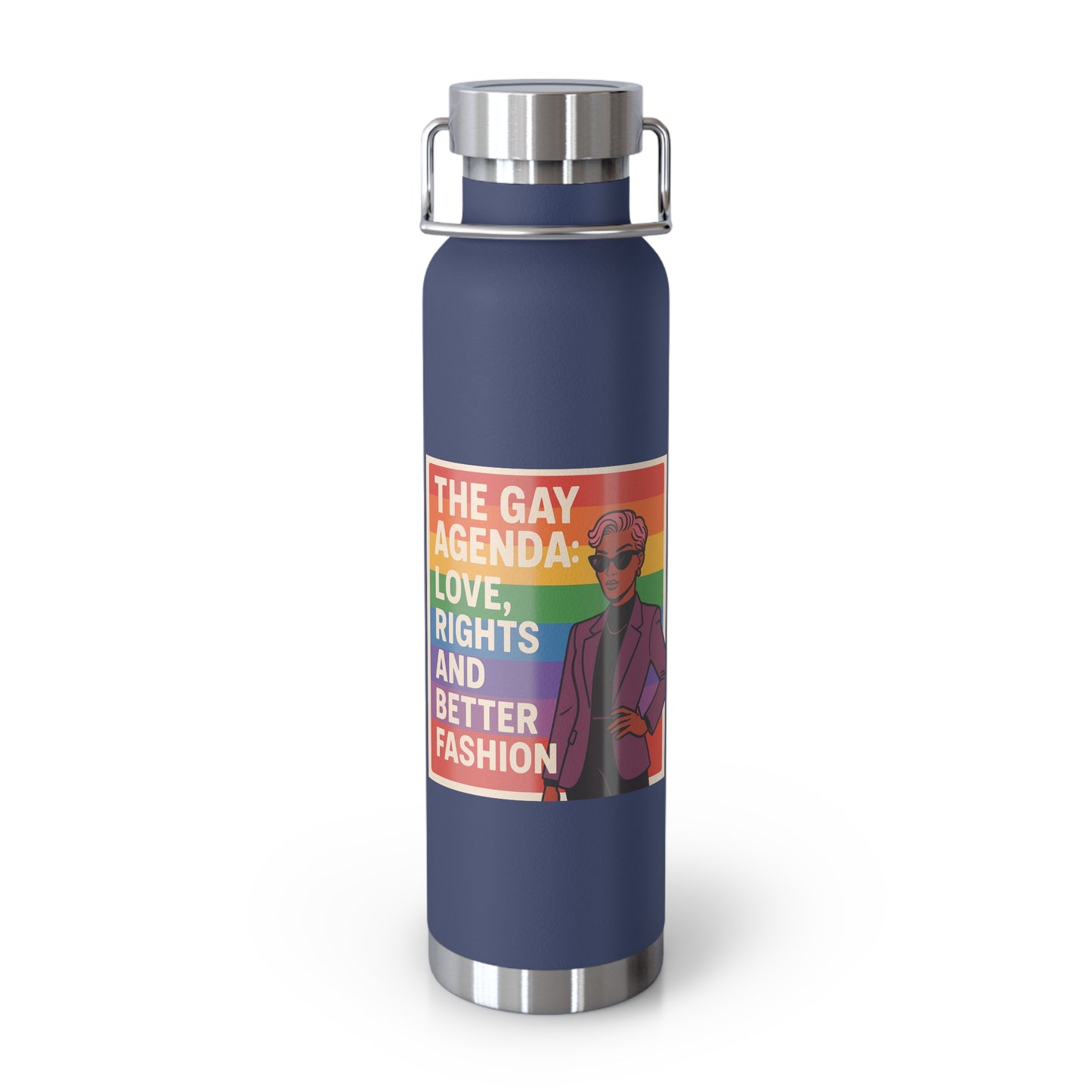 Pride-Themed Vacuum Insulated Water Bottle, LGBTQ+ Gifts, Eco-Friendly Hydration, Enthusiast Drinkware, Stylish Reusable Flask
