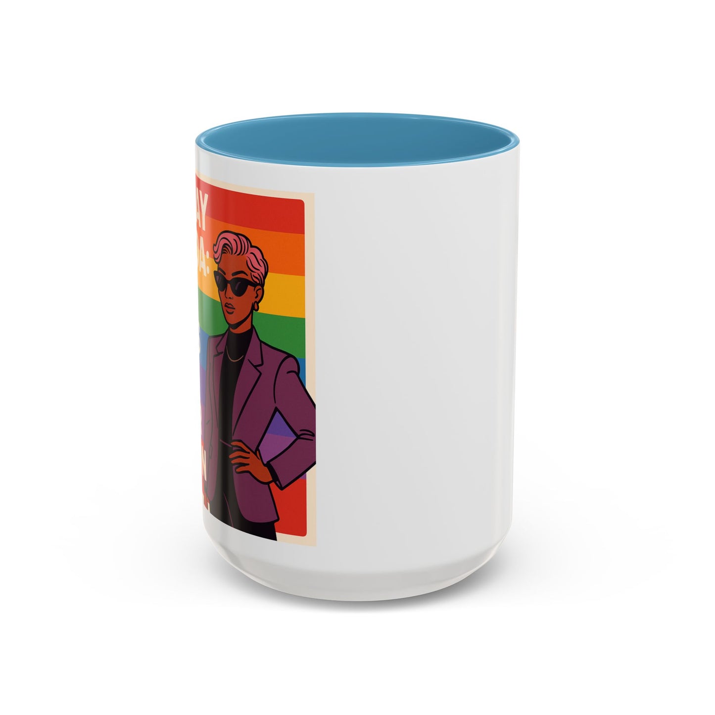 Pride-Inspired Accent Coffee Mug, LGBTQ+ Gift, Rainbow Design, Unique Coffee Cup, Fun Mug for Pride Month, Inspirational Tea Mug