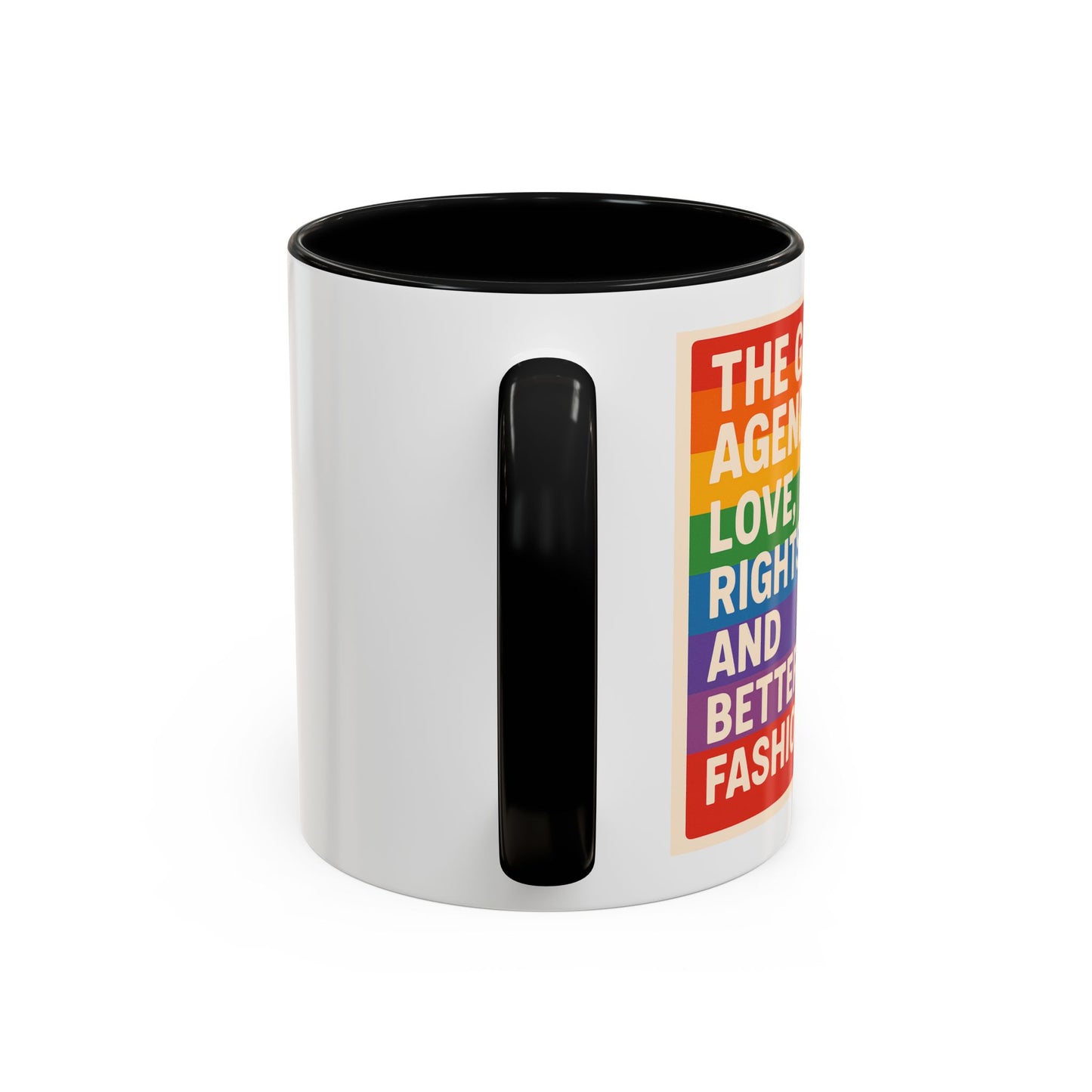 Pride-Inspired Accent Coffee Mug, LGBTQ+ Gift, Rainbow Design, Unique Coffee Cup, Fun Mug for Pride Month, Inspirational Tea Mug