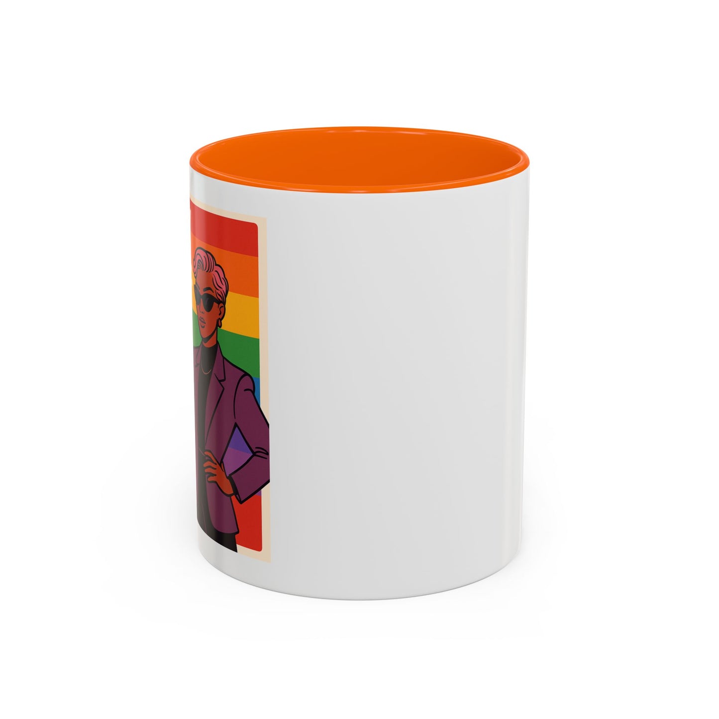 Pride-Inspired Accent Coffee Mug, LGBTQ+ Gift, Rainbow Design, Unique Coffee Cup, Fun Mug for Pride Month, Inspirational Tea Mug