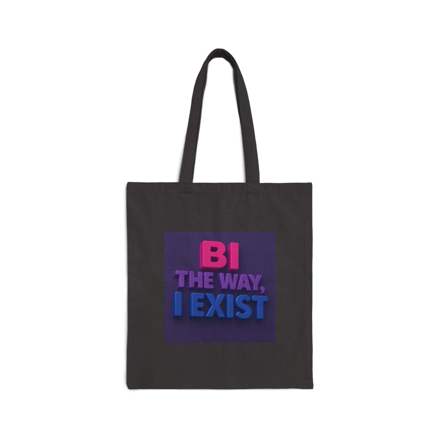 Pride Cotton Canvas Tote Bag - Bi the Way, I Exist, LGBTQ+ Gift, Eco-Friendly Shopper, Beach Bag, Everyday Use