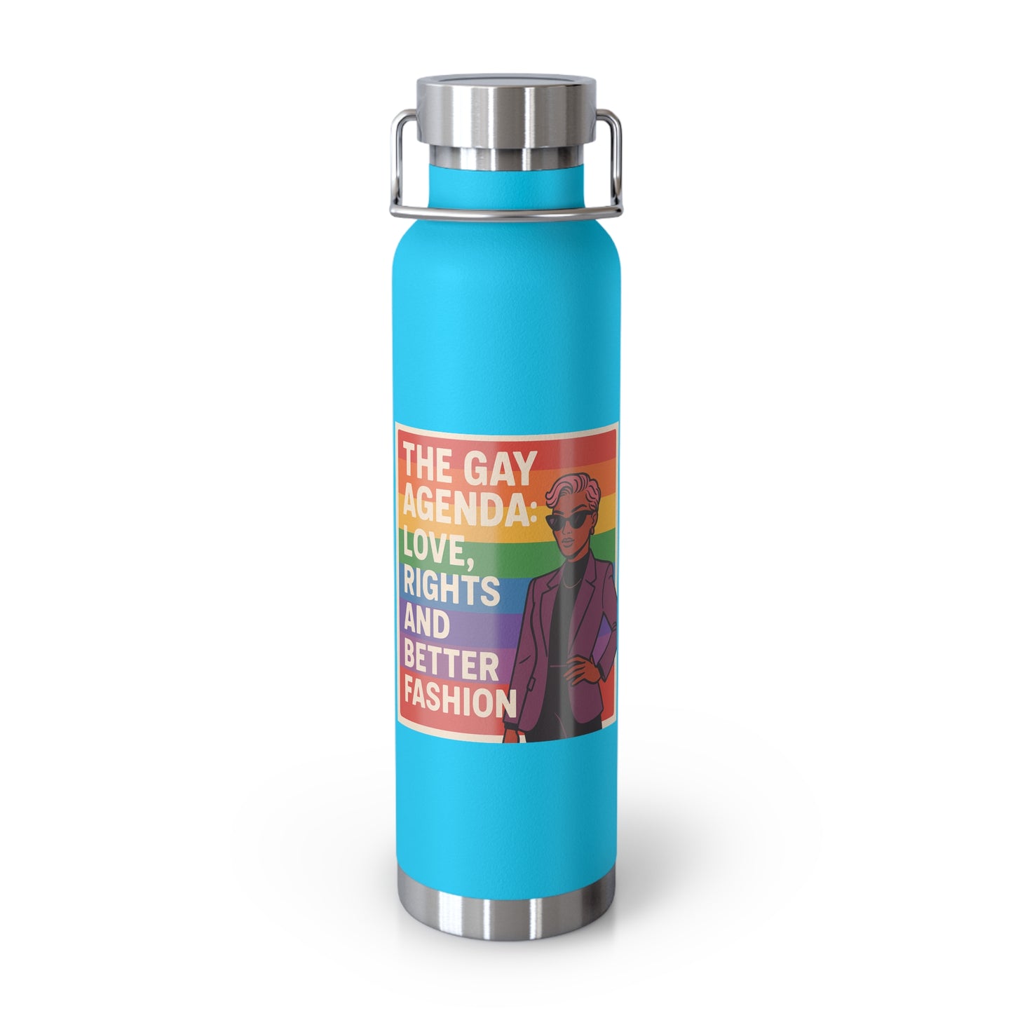 Pride-Themed Vacuum Insulated Water Bottle, LGBTQ+ Gifts, Eco-Friendly Hydration, Enthusiast Drinkware, Stylish Reusable Flask