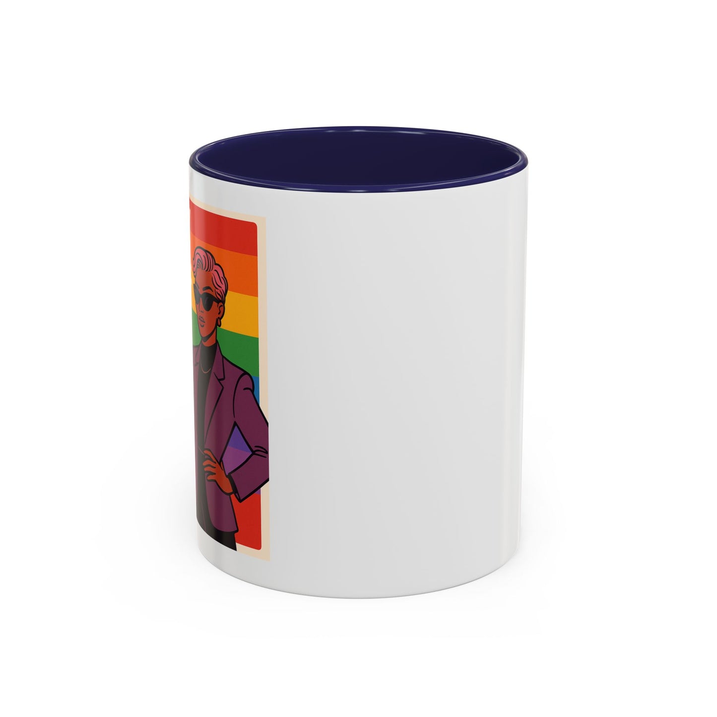 Pride-Inspired Accent Coffee Mug, LGBTQ+ Gift, Rainbow Design, Unique Coffee Cup, Fun Mug for Pride Month, Inspirational Tea Mug