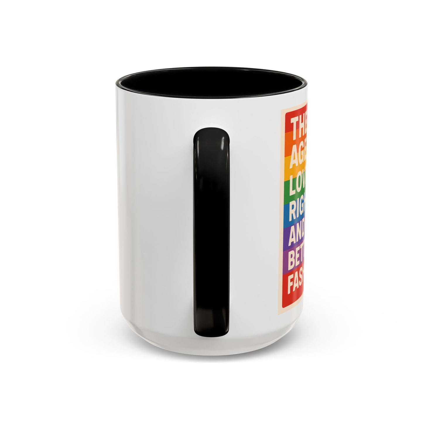 Pride-Inspired Accent Coffee Mug, LGBTQ+ Gift, Rainbow Design, Unique Coffee Cup, Fun Mug for Pride Month, Inspirational Tea Mug