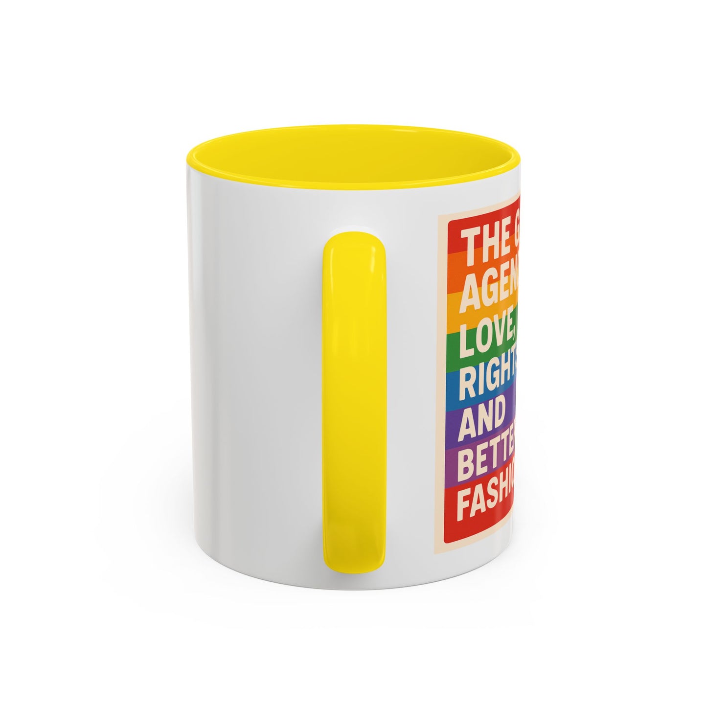 Pride-Inspired Accent Coffee Mug, LGBTQ+ Gift, Rainbow Design, Unique Coffee Cup, Fun Mug for Pride Month, Inspirational Tea Mug
