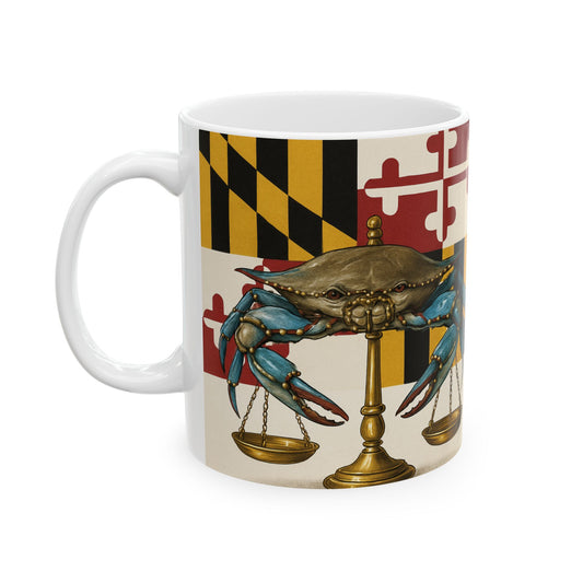 Maryland Defense Attorney Mug | Coastal Vibe Coffee Cup | Gift for Seafood Lovers, Beach House Decor, Summer Celebrations, Maryland Lawyers