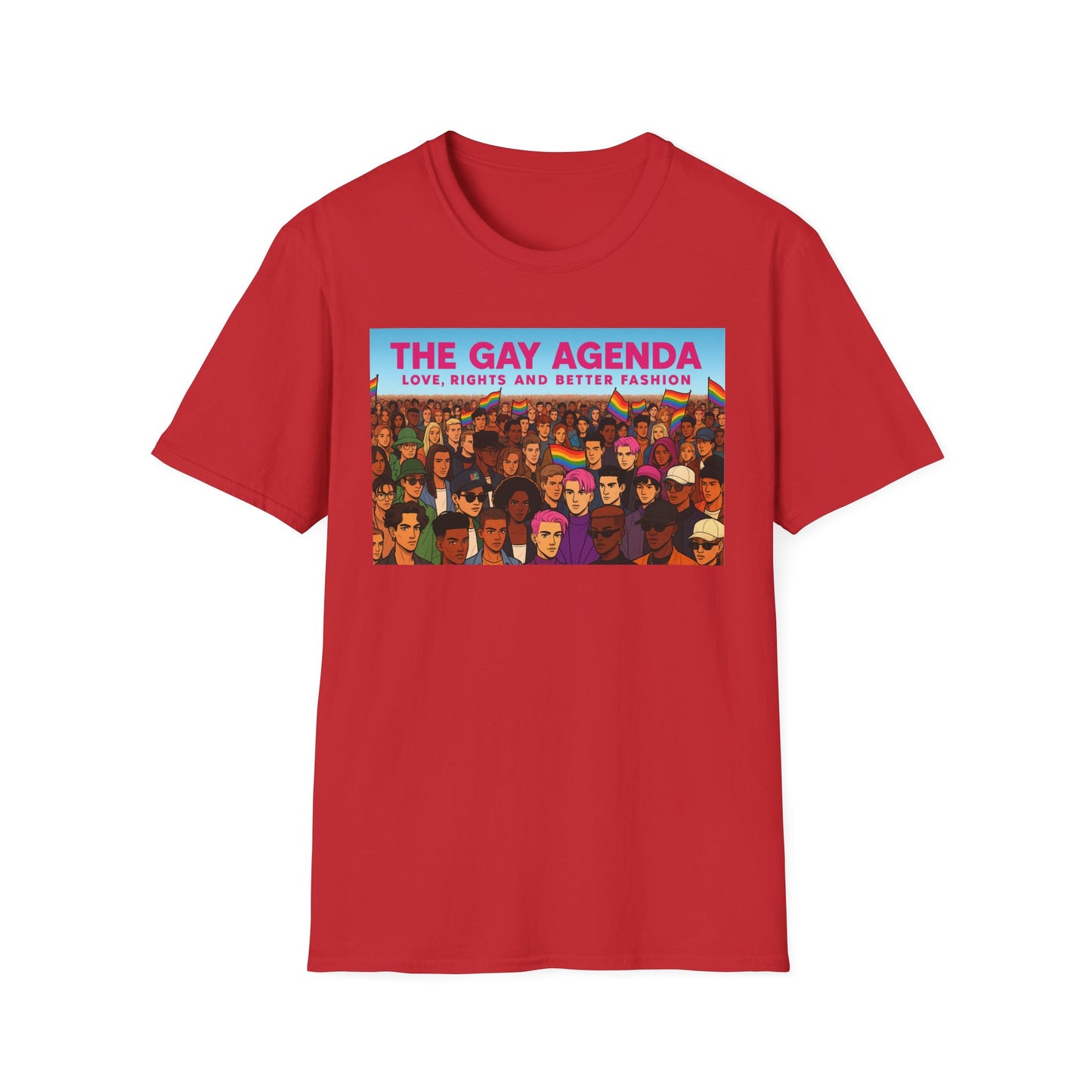 Colorful Pride T-Shirt | The Gay Agenda Tee, LGBTQ+ Apparel, Gay Rights Shirt, Pride Month Clothing, Festival Wear