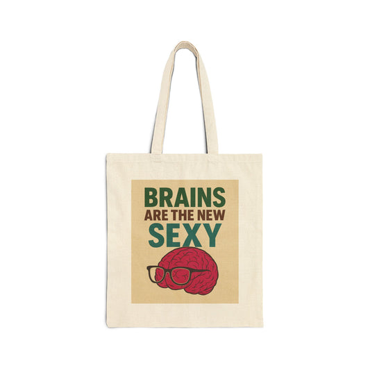 Sapiosexual - Clever Canvas Tote Bag - Brains Are The New Sexy, Eco-Friendly Shopping Bag