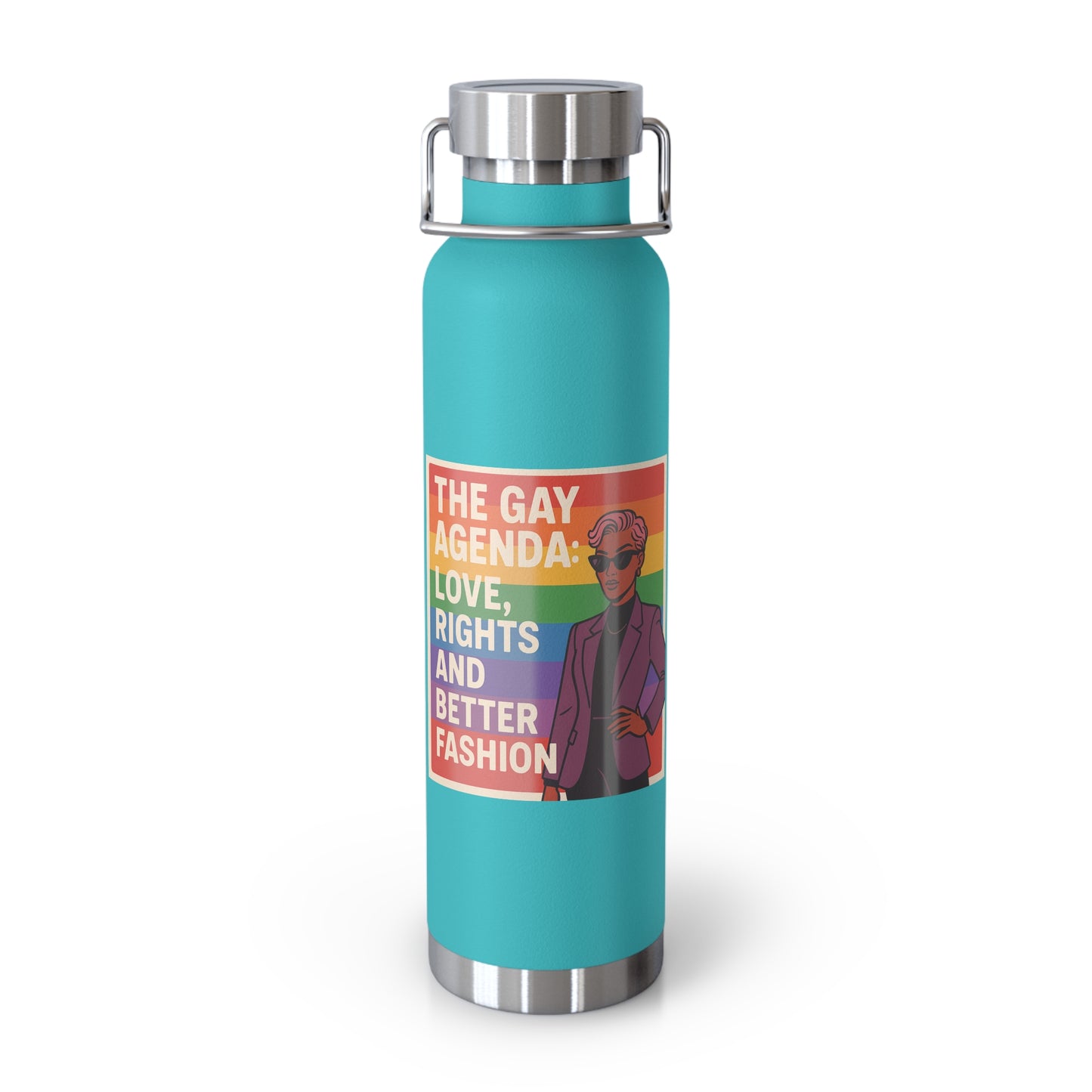 Pride-Themed Vacuum Insulated Water Bottle, LGBTQ+ Gifts, Eco-Friendly Hydration, Enthusiast Drinkware, Stylish Reusable Flask