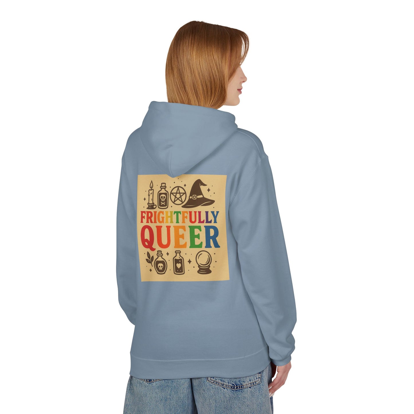 Frightfully Queer Hoodie, Cozy LGBTQ+ Hoodie, Halloween Sweater, Inclusive Apparel, Unisex Holiday Gift