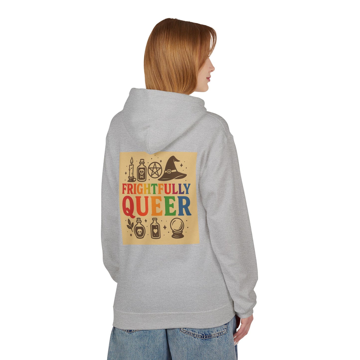 Frightfully Queer Hoodie, Cozy LGBTQ+ Hoodie, Halloween Sweater, Inclusive Apparel, Unisex Holiday Gift