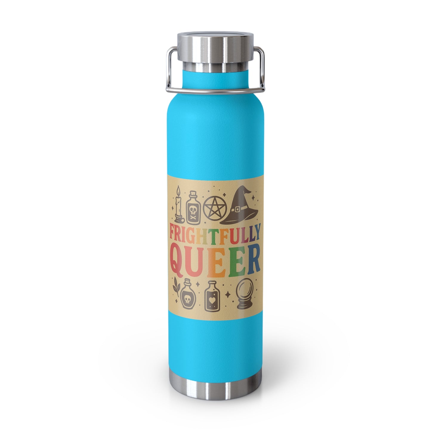 Frightfully Queer Water Bottle, Insulated Drinkware, Halloween Gift, Eco-Friendly Bottle, Pride Accessories, Unique Travel Mug
