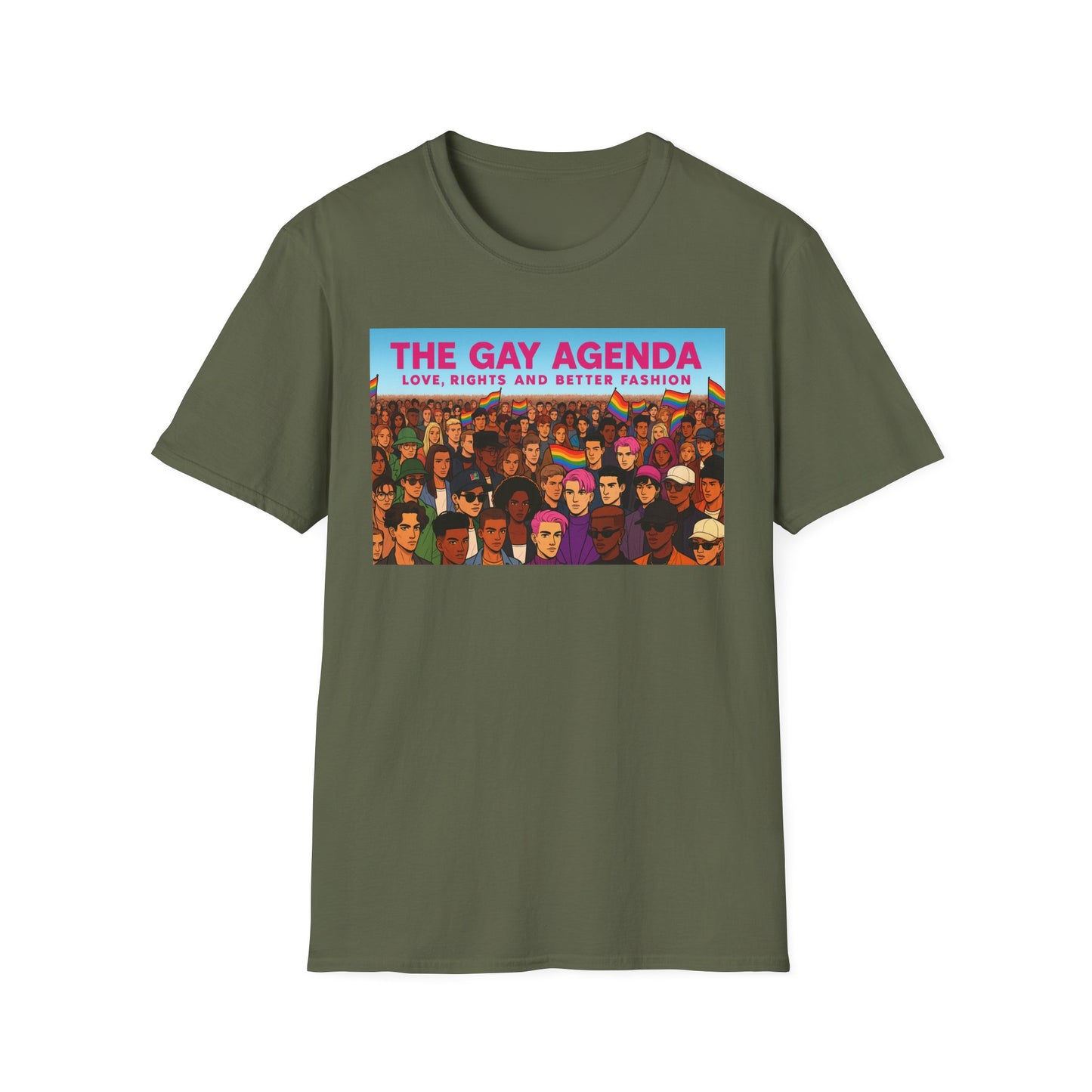 Colorful Pride T-Shirt | The Gay Agenda Tee, LGBTQ+ Apparel, Gay Rights Shirt, Pride Month Clothing, Festival Wear