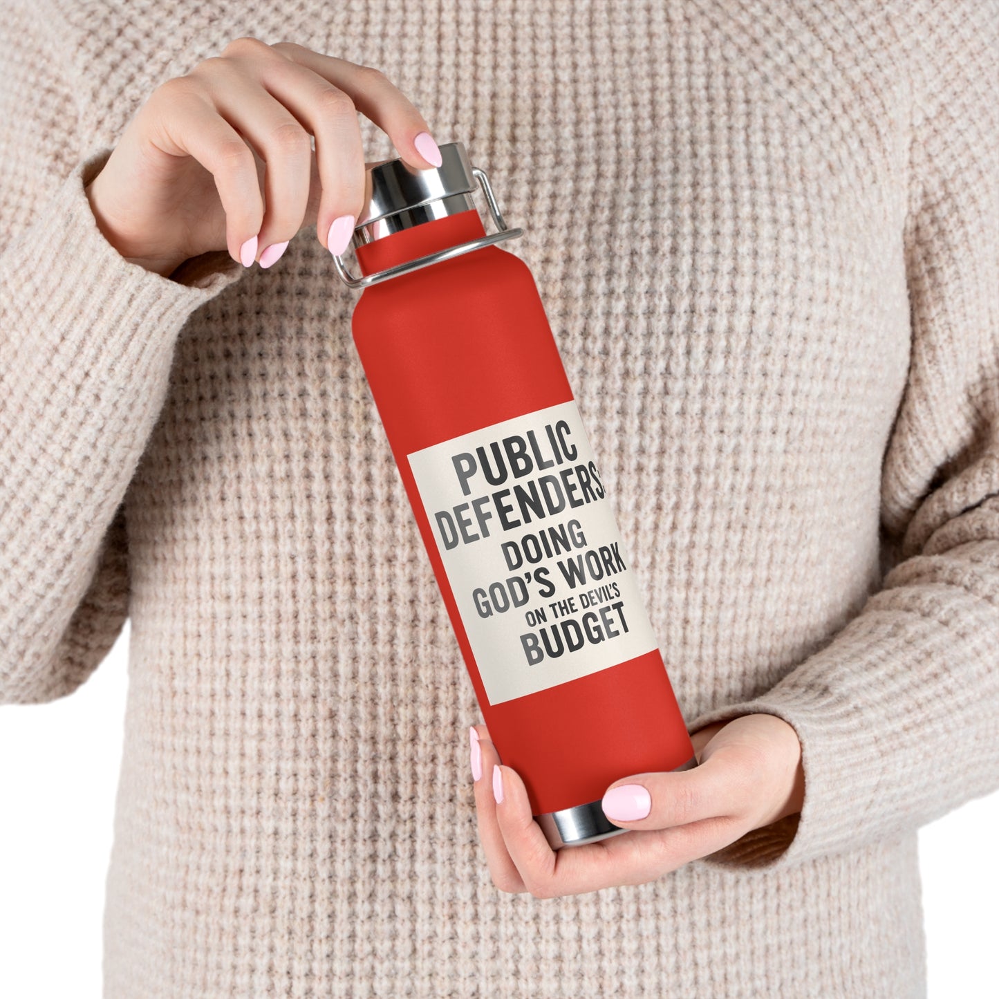 Public Defender Insulated Water Bottle, Glass of Courage, Gifts for Lawyers, Legal Appreciation, Motivational Hydration