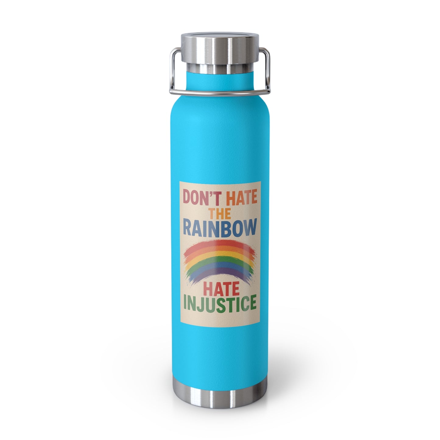 Pride Message Insulated Water Bottle - 22oz, Eco-Friendly Drinkware, Motivational Gift, LGBTQ+ Pride Support, Sustainable Lifestyle