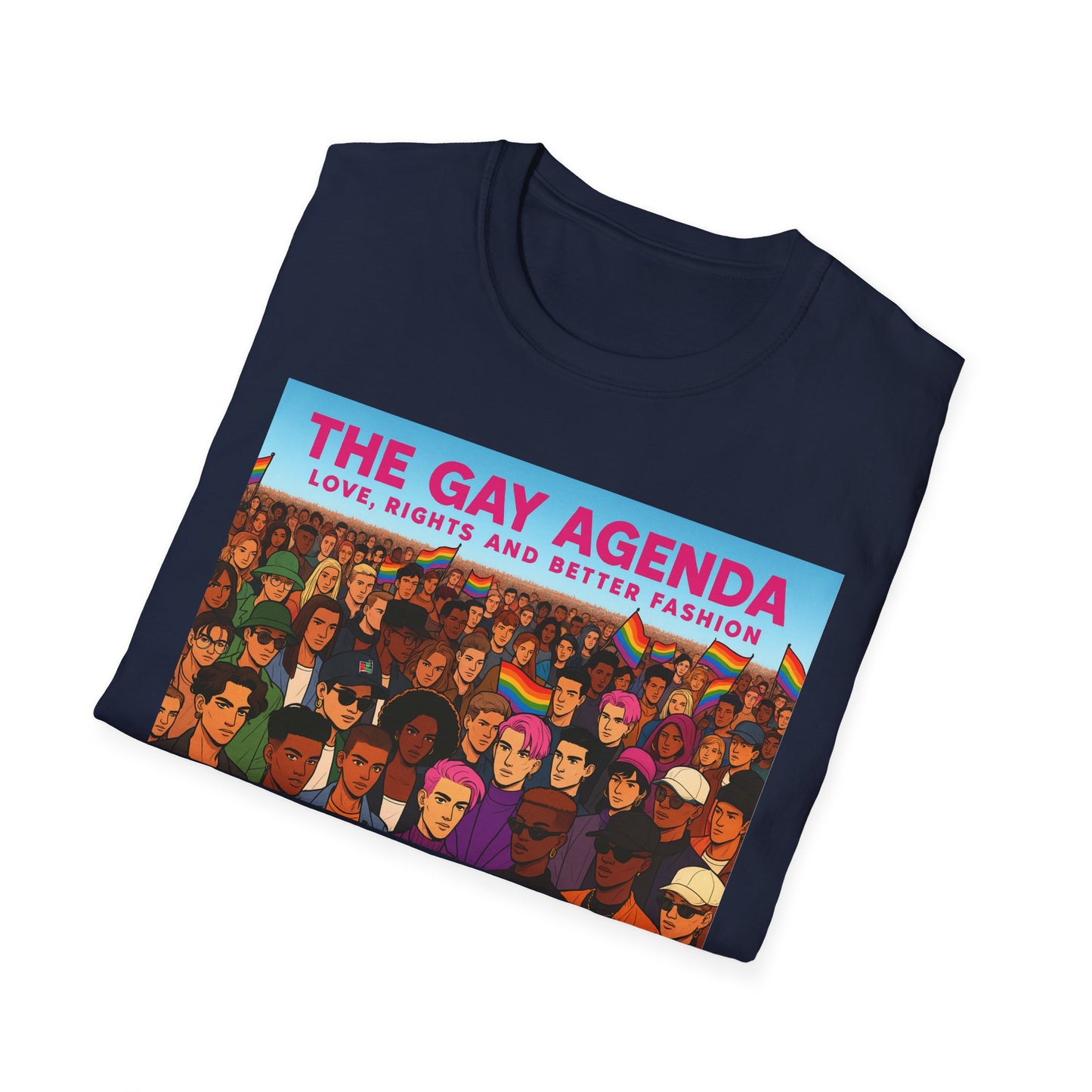 Colorful Pride T-Shirt | The Gay Agenda Tee, LGBTQ+ Apparel, Gay Rights Shirt, Pride Month Clothing, Festival Wear