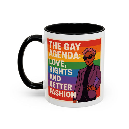 Pride-Inspired Accent Coffee Mug, LGBTQ+ Gift, Rainbow Design, Unique Coffee Cup, Fun Mug for Pride Month, Inspirational Tea Mug