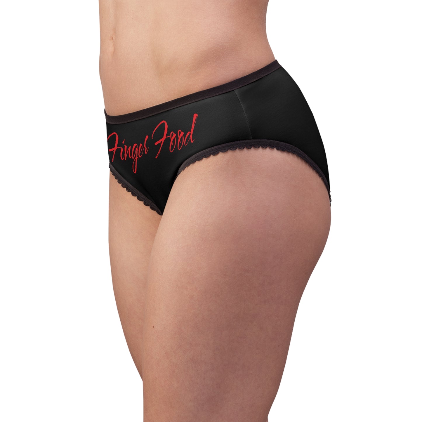 Playful Women's Briefs with 'Finger Food' Design, Cheeky Underwear, Fun Intimates, Gift for Food Lovers, Cherry Print Lingerie