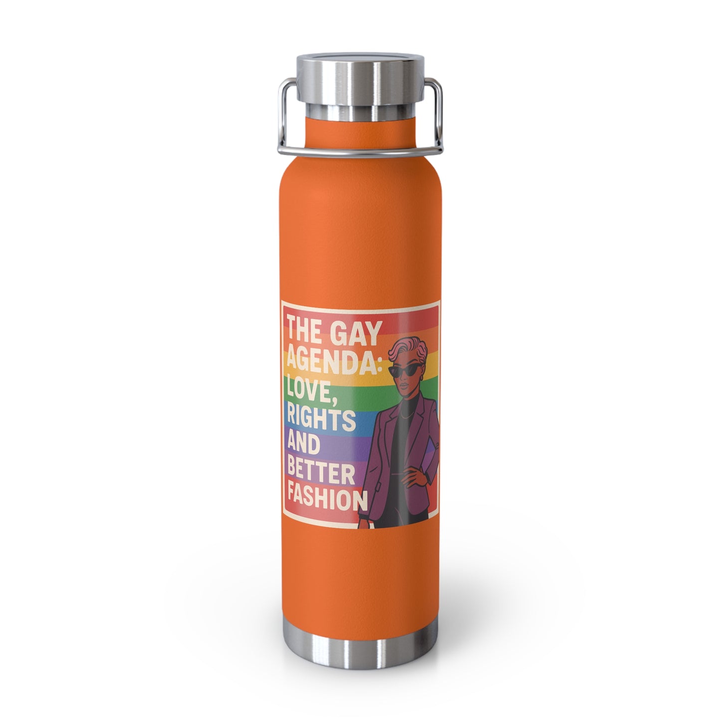 Pride-Themed Vacuum Insulated Water Bottle, LGBTQ+ Gifts, Eco-Friendly Hydration, Enthusiast Drinkware, Stylish Reusable Flask