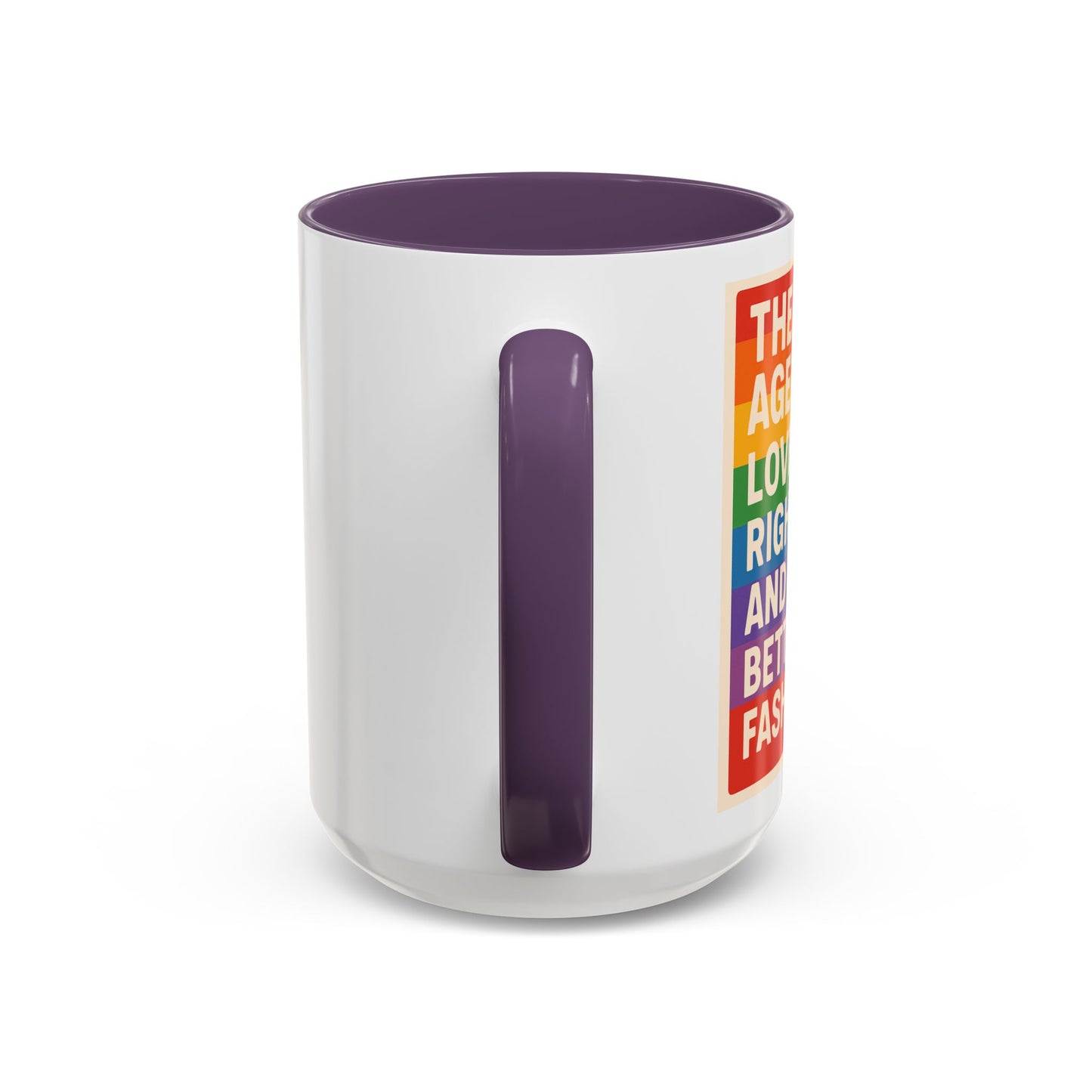 Pride-Inspired Accent Coffee Mug, LGBTQ+ Gift, Rainbow Design, Unique Coffee Cup, Fun Mug for Pride Month, Inspirational Tea Mug