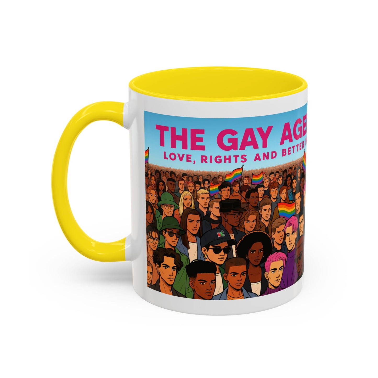 Celebrate Diversity Accent Coffee Mug | LGBTQ+ Pride Mug | Unique Gift for Allies and Activists | Perfect for Home or Office