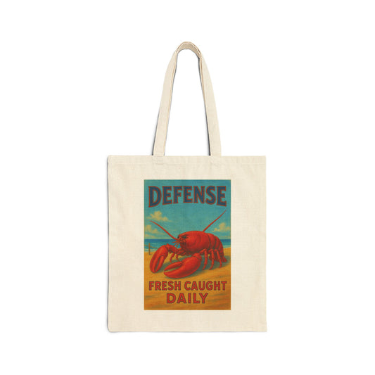 Maine Defense Attorneys Cotton Canvas Tote Bag, Beach Tote, Lobster Print Bag, Eco-Friendly Grocery Bag, Summer Accessory