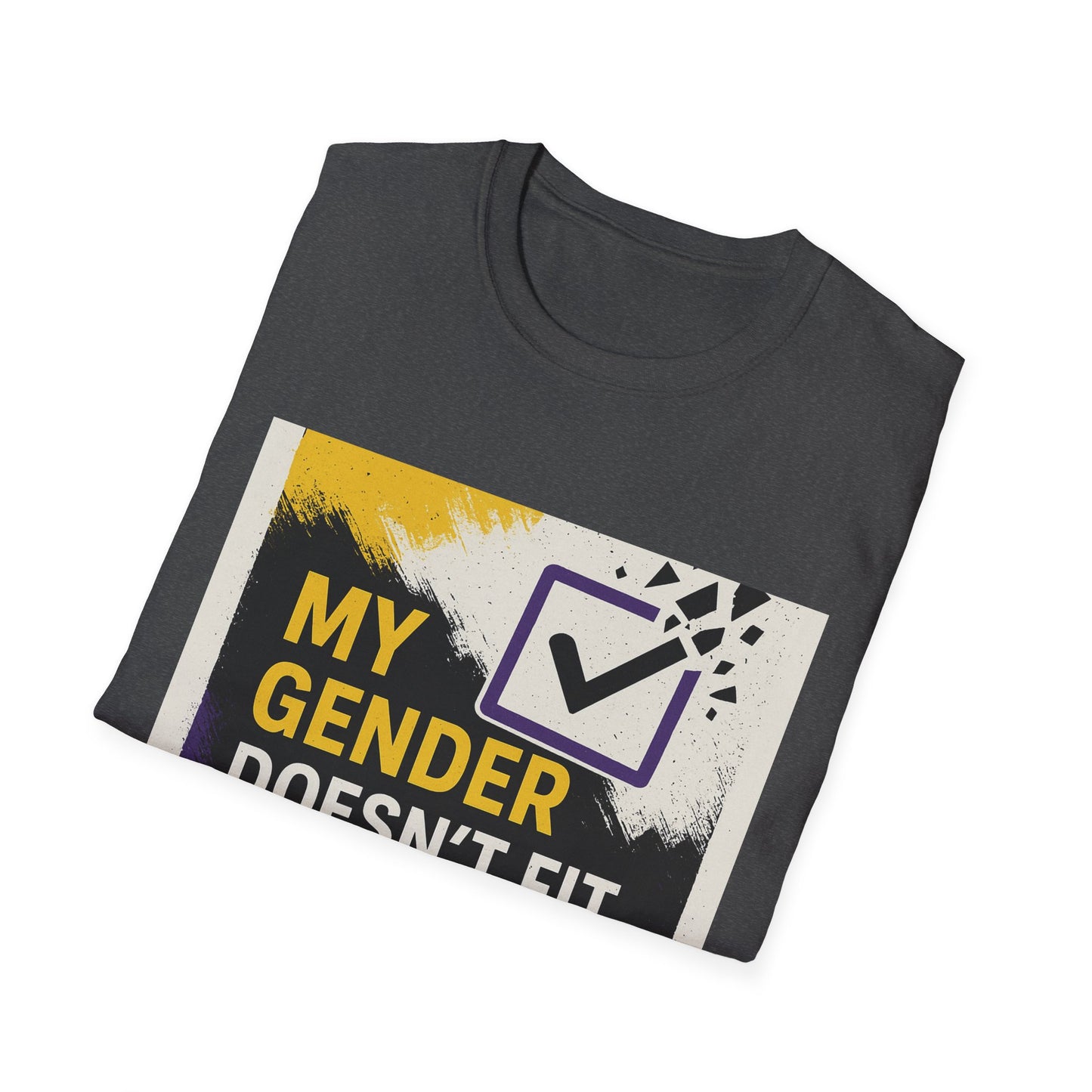 Nonbinary Unisex Softstyle T-Shirt, Gender Identity Tee, LGBTQ Pride Shirt, Custom Quote T-Shirt, Statement Graphic Tee