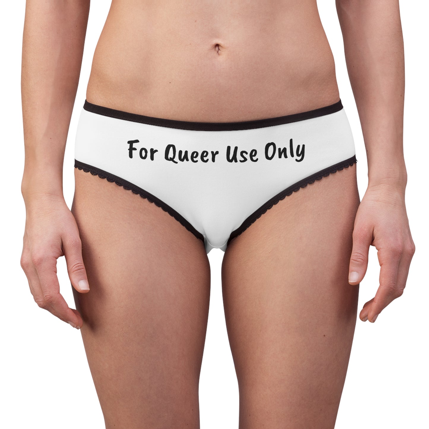 Women's Briefs - For Queer Use Only, LGBTQ+ Pride Underwear, Rainbow Heart Panties, Comfortable Everyday Briefs, Inclusive Feminine Wear