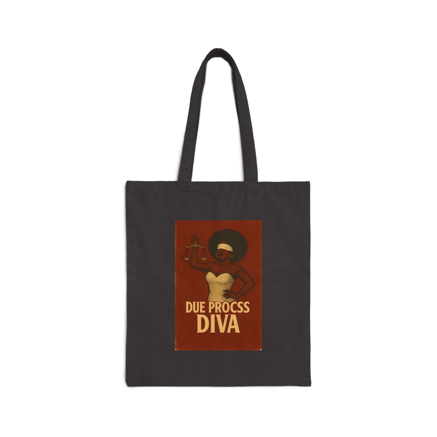 Due Process Diva - Empowerment Canvas Tote Bag | Eco-Friendly Shopping Bag, Inspirational Gift, Artist Tote, Quirky Gift, Everyday Use, Statement Bag