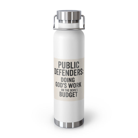 Public Defender Insulated Water Bottle, Glass of Courage, Gifts for Lawyers, Legal Appreciation, Motivational Hydration