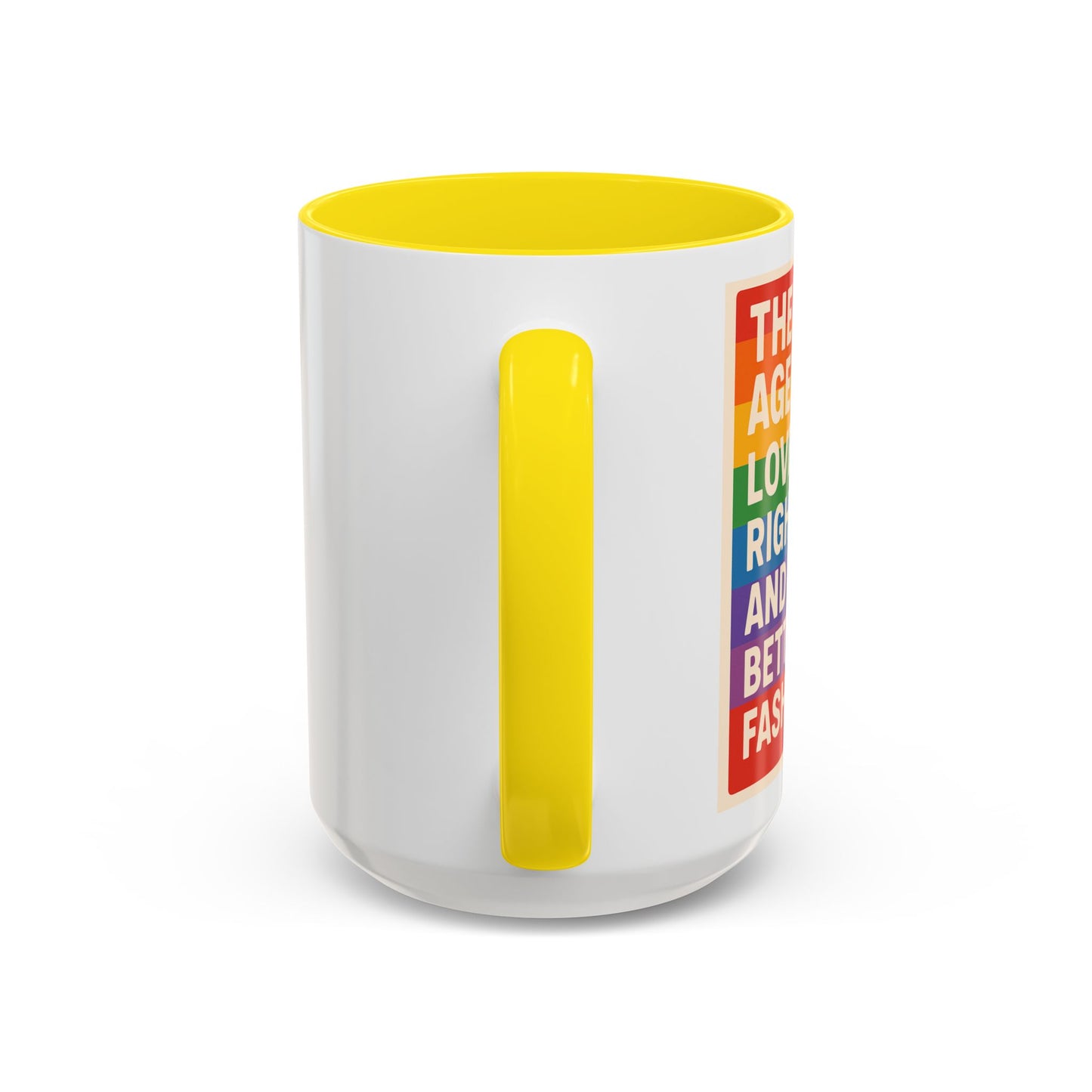 Pride-Inspired Accent Coffee Mug, LGBTQ+ Gift, Rainbow Design, Unique Coffee Cup, Fun Mug for Pride Month, Inspirational Tea Mug