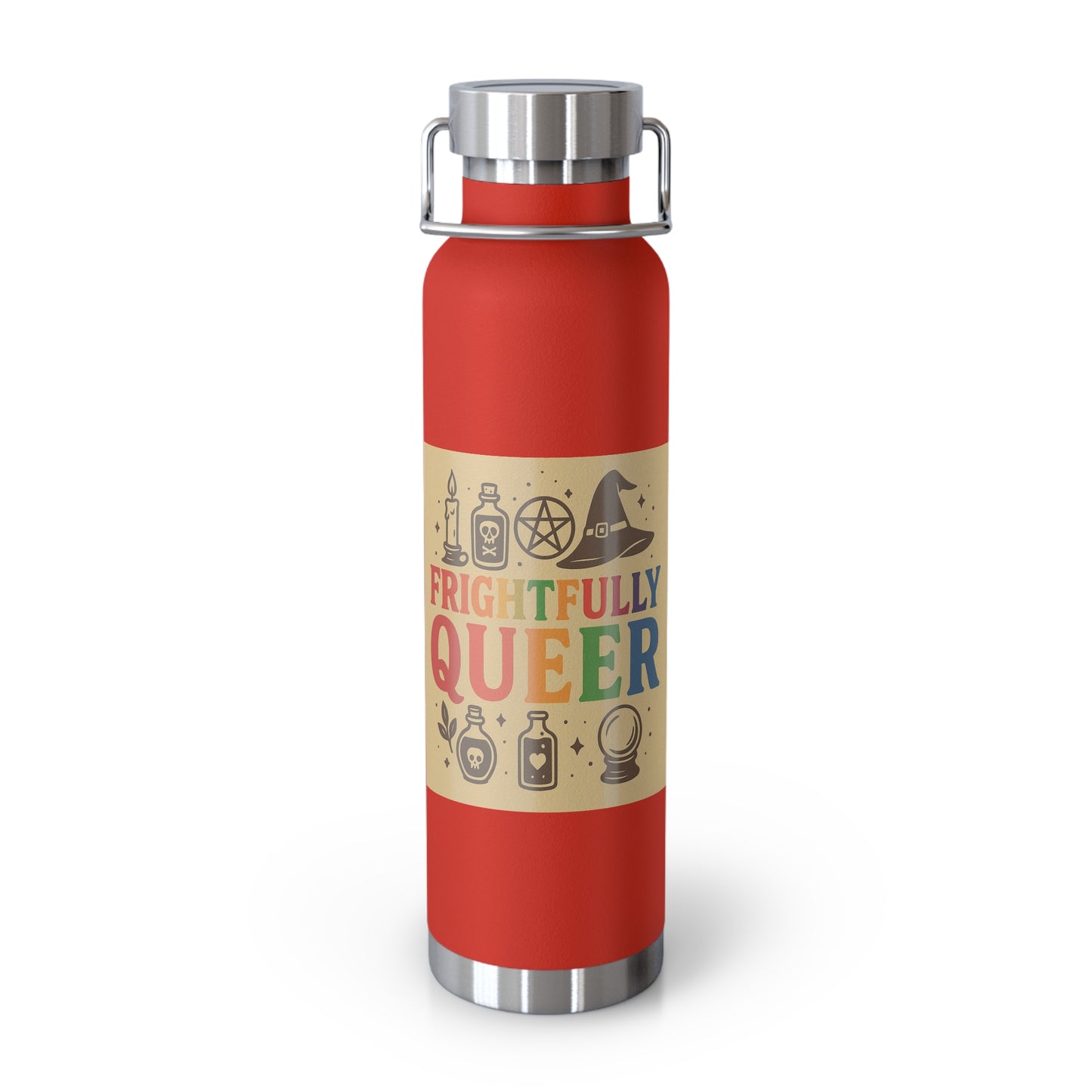 Frightfully Queer Water Bottle, Insulated Drinkware, Halloween Gift, Eco-Friendly Bottle, Pride Accessories, Unique Travel Mug