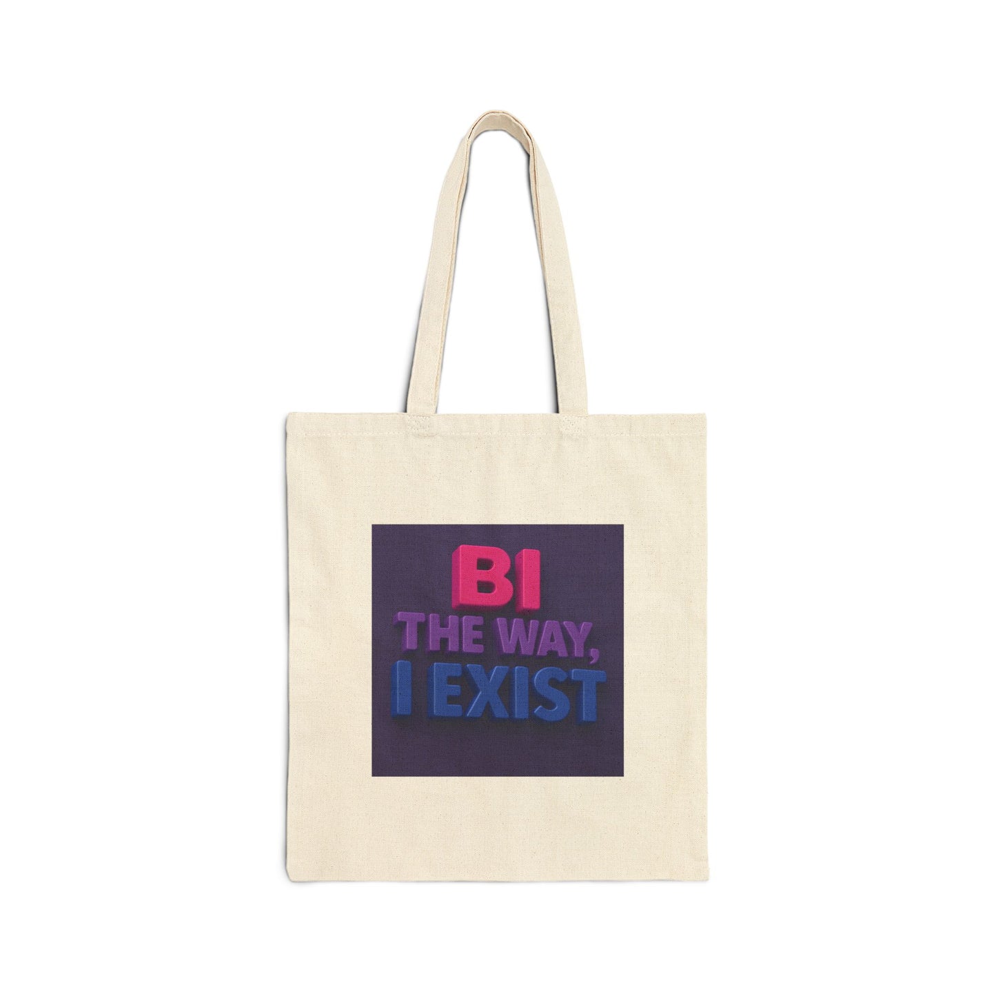 Pride Cotton Canvas Tote Bag - Bi the Way, I Exist, LGBTQ+ Gift, Eco-Friendly Shopper, Beach Bag, Everyday Use