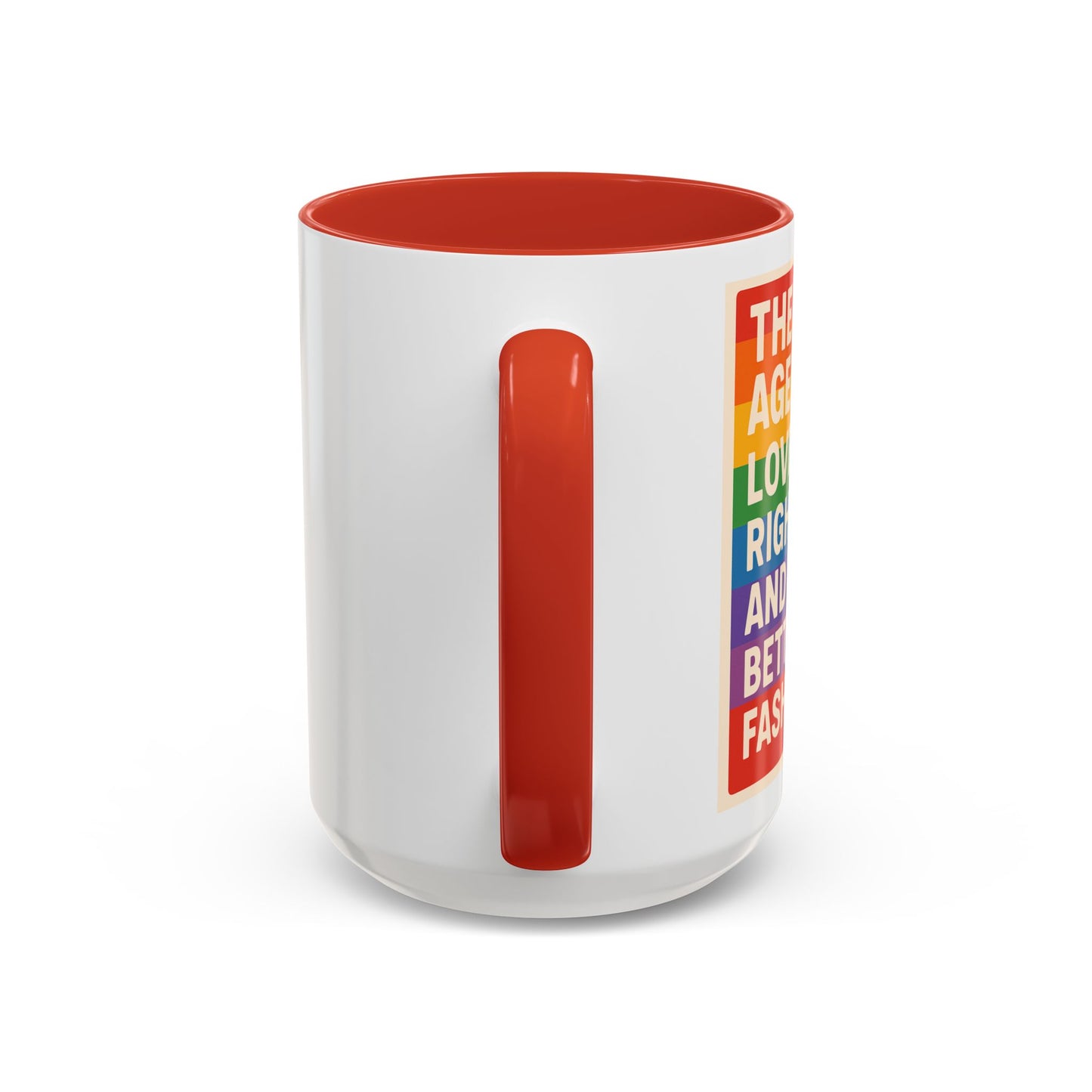 Pride-Inspired Accent Coffee Mug, LGBTQ+ Gift, Rainbow Design, Unique Coffee Cup, Fun Mug for Pride Month, Inspirational Tea Mug