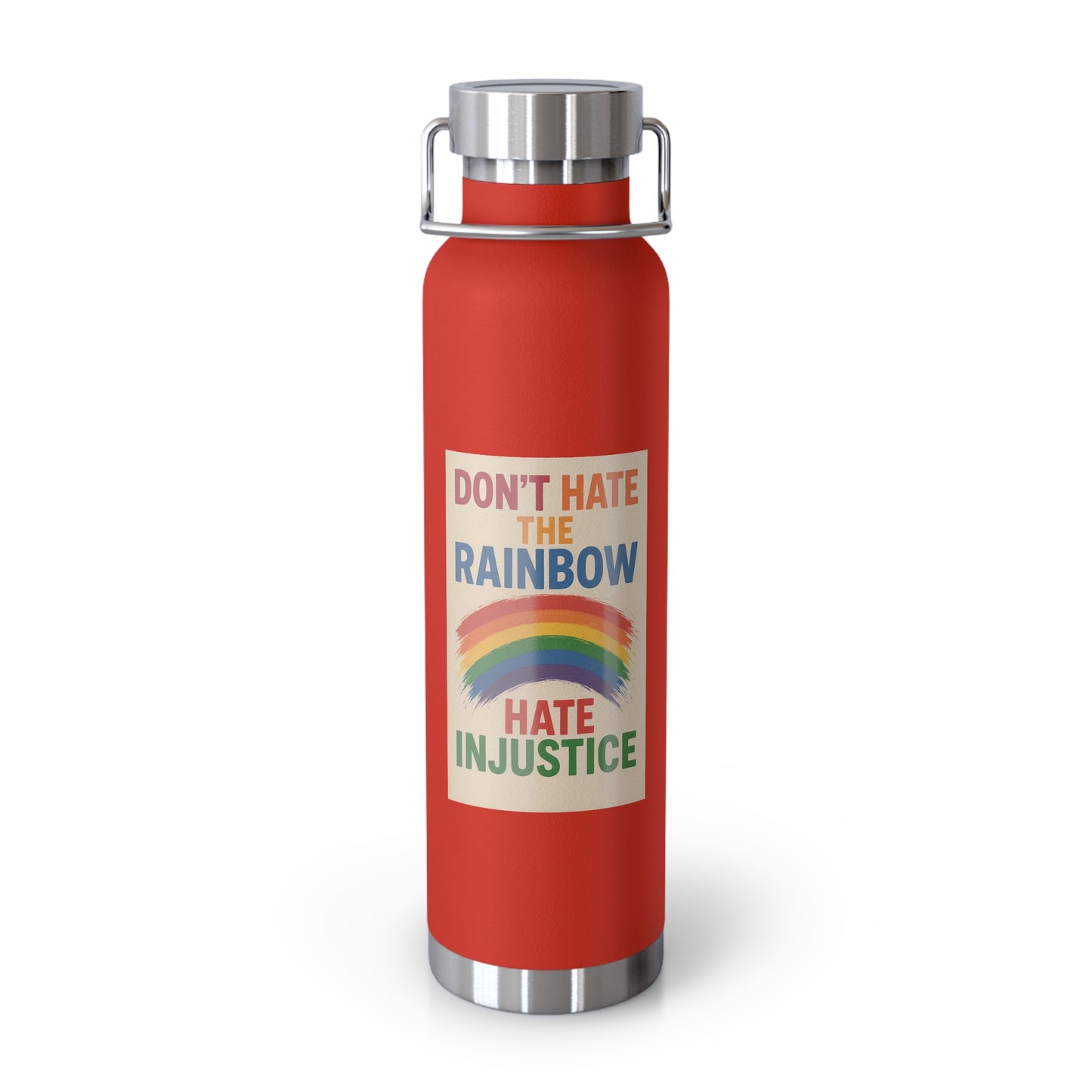 Pride Message Insulated Water Bottle - 22oz, Eco-Friendly Drinkware, Motivational Gift, LGBTQ+ Pride Support, Sustainable Lifestyle