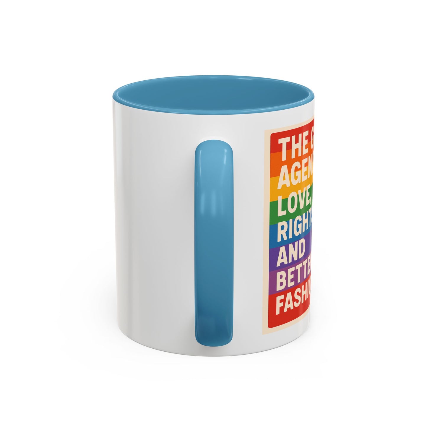 Pride-Inspired Accent Coffee Mug, LGBTQ+ Gift, Rainbow Design, Unique Coffee Cup, Fun Mug for Pride Month, Inspirational Tea Mug