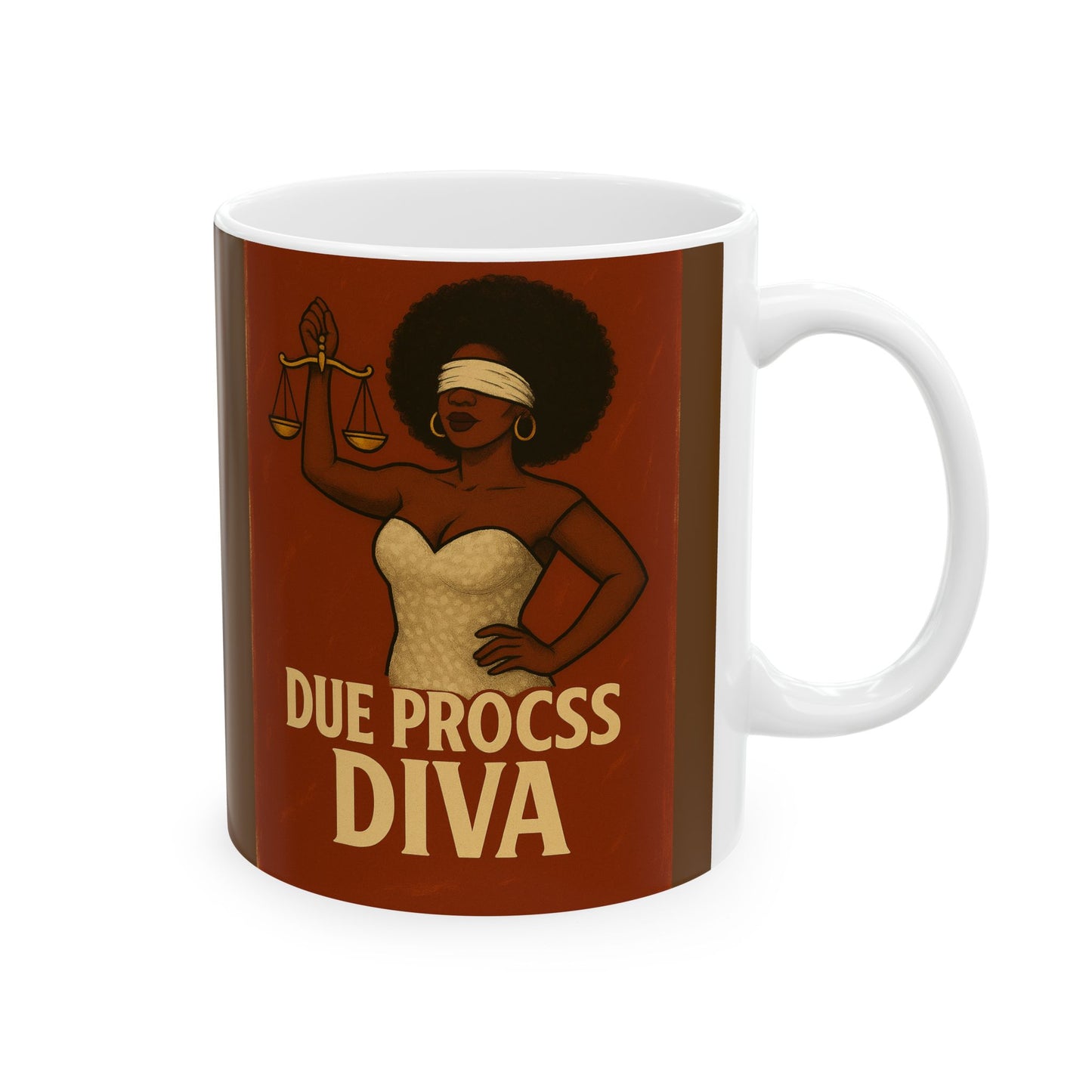 Humorous Justice Ceramic Mug - Perfect Gift for Lawyers, Graduates, Coffee Lovers, Funny Office Decor, Legal Humor