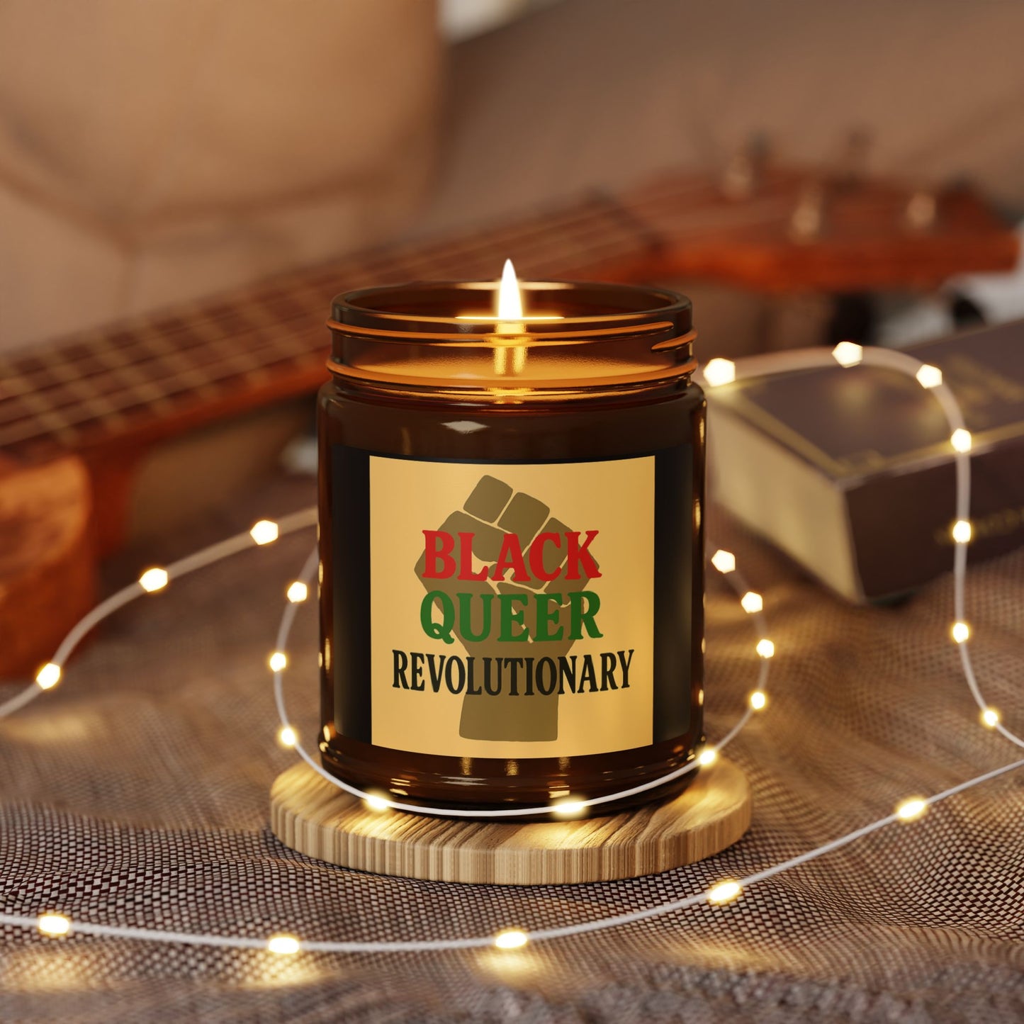 Empowering Scented Soy Candle, Aromatherapy Gift, Black Queer Revolutionary, Eco-Friendly Home Decor, Multi-Size, Relaxation