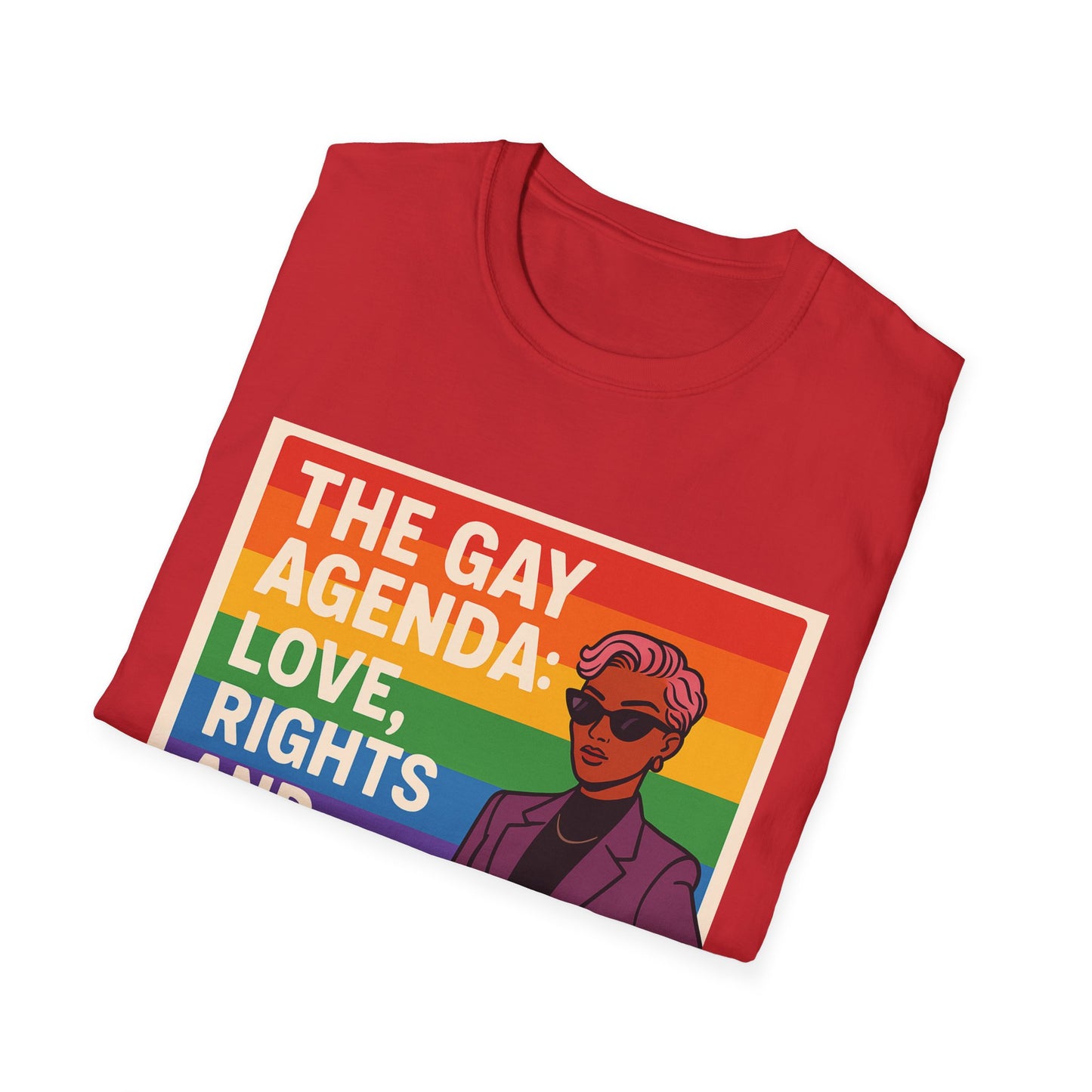Pride Prompt T-Shirt - The Gay Agenda: Love, Rights & Better Fashion, LGBTQ+, Equality Shirt, Unisex Tee, Fun Gift for Pride Month