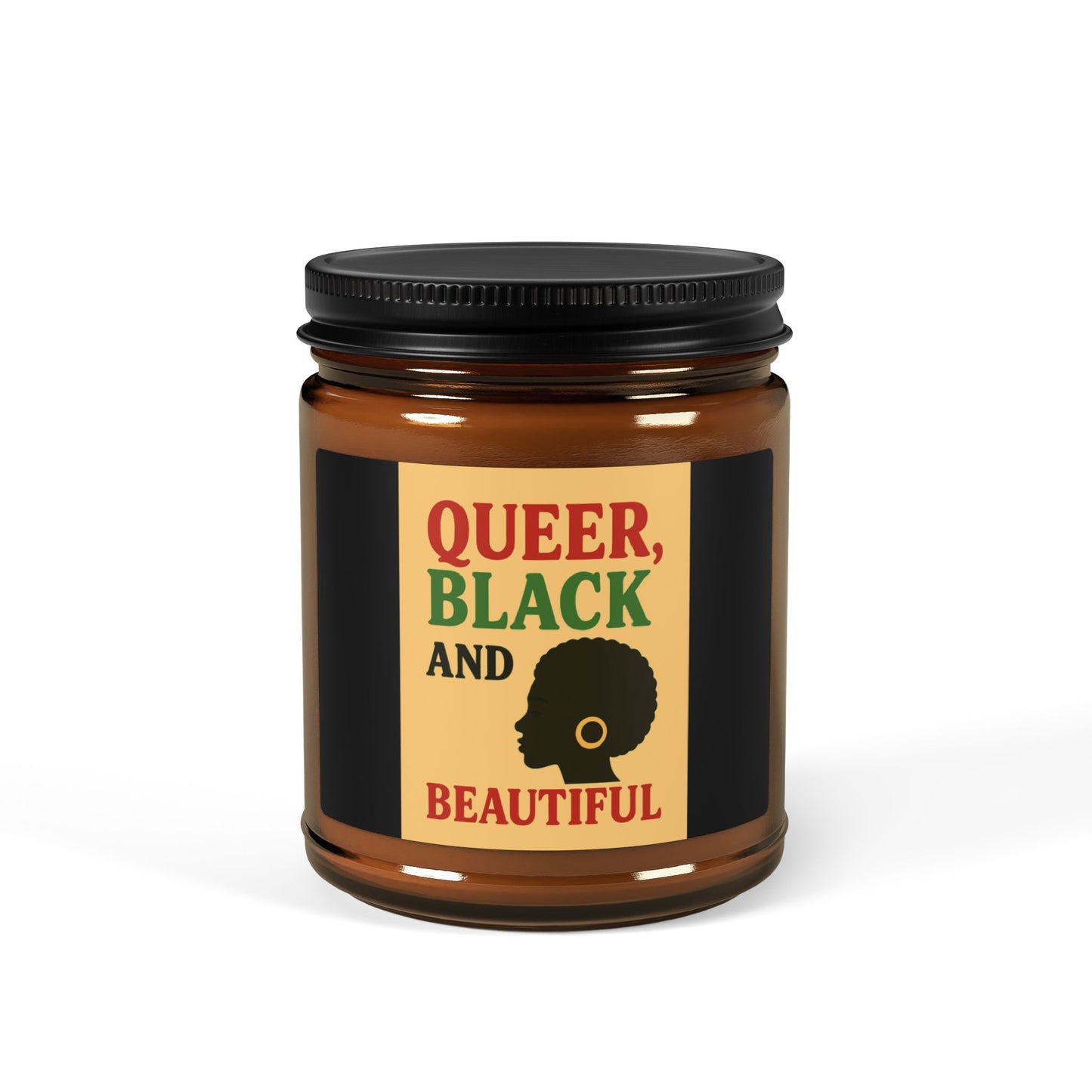Queer Black and Beautiful Scented Soy Candle, Multi-Size Amber Jar, Eco-Friendly Home Decor, LGBTQ+ Gift, Aromatherapy Candle, [...]