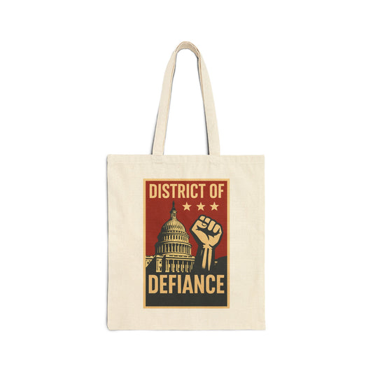 District of Defiance Tote Bag, Reusable Shopper Bag, Eco-Friendly Cotton Bag, Protest Item, Gift for Activists