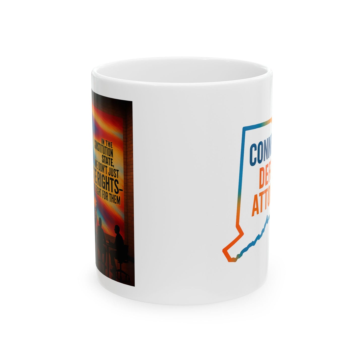 Connecticut Defense Attorney Ceramic Mug - Motivational Coffee Cup, Gifts for Activists, Home Office Decor