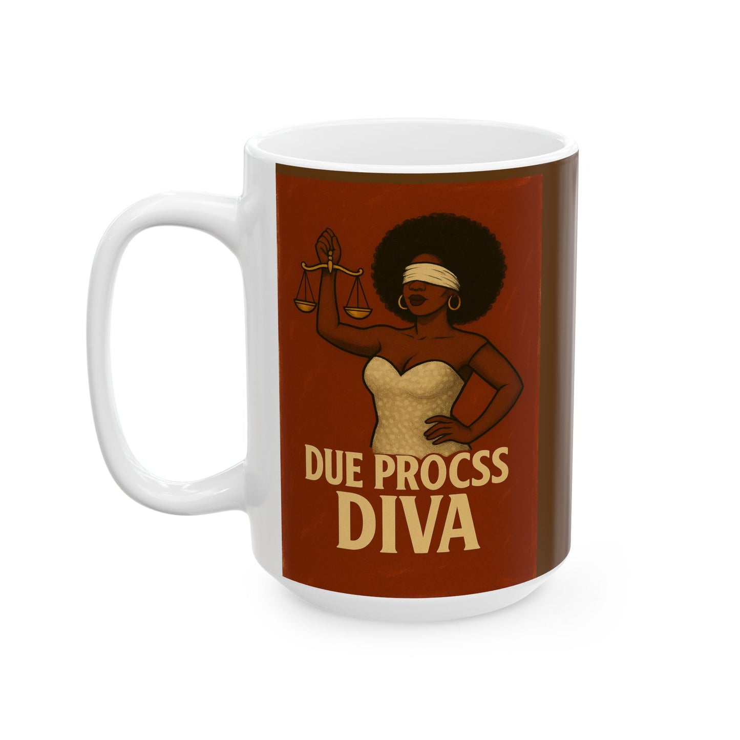 Humorous Justice Ceramic Mug - Perfect Gift for Lawyers, Graduates, Coffee Lovers, Funny Office Decor, Legal Humor