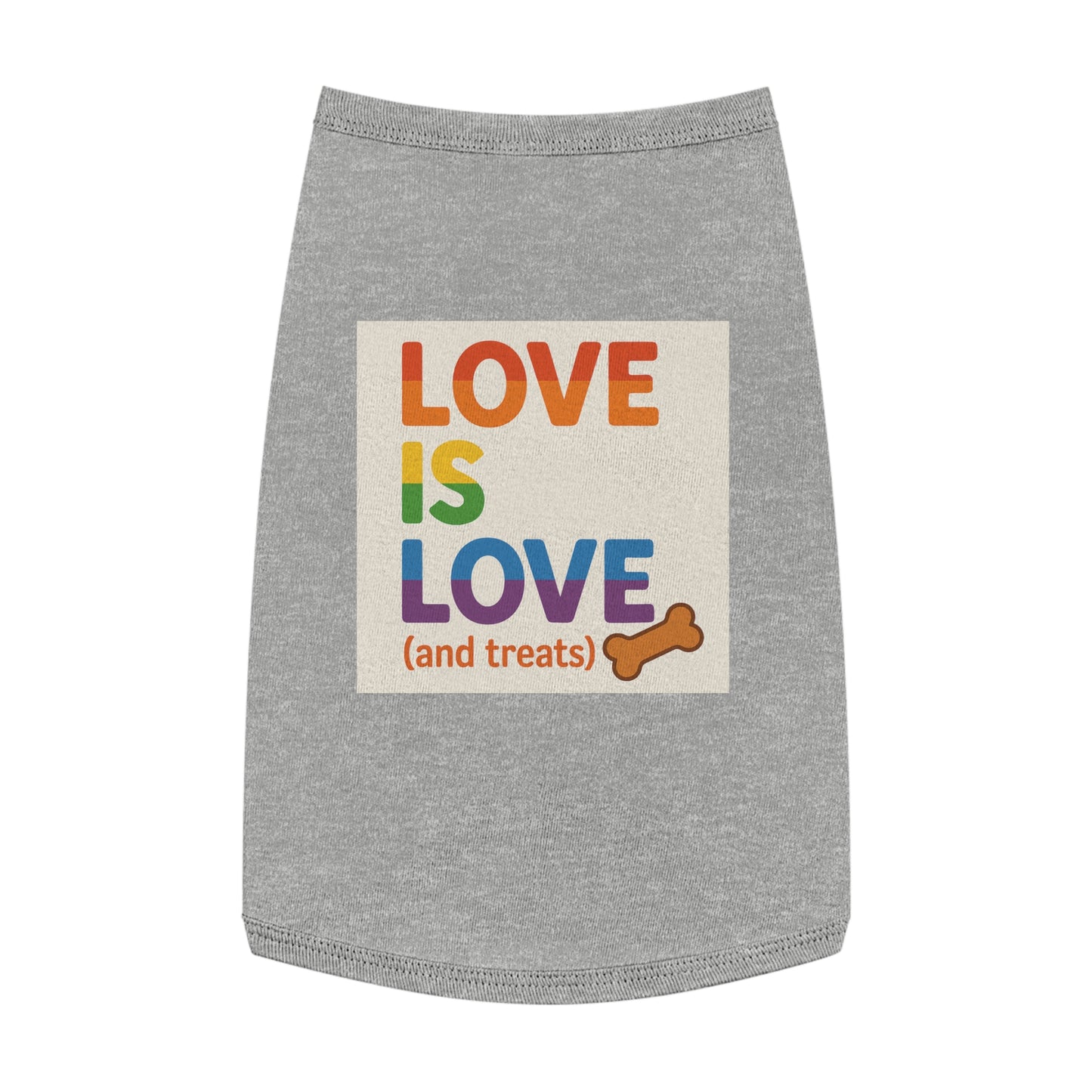 Rainbow Love Pet Tank Top, Funny Dog Shirt, LGBTQ+ Pet Apparel, Summer Dog Clothes, Comfortable Pet Wear, Pride Month Pet Outfit