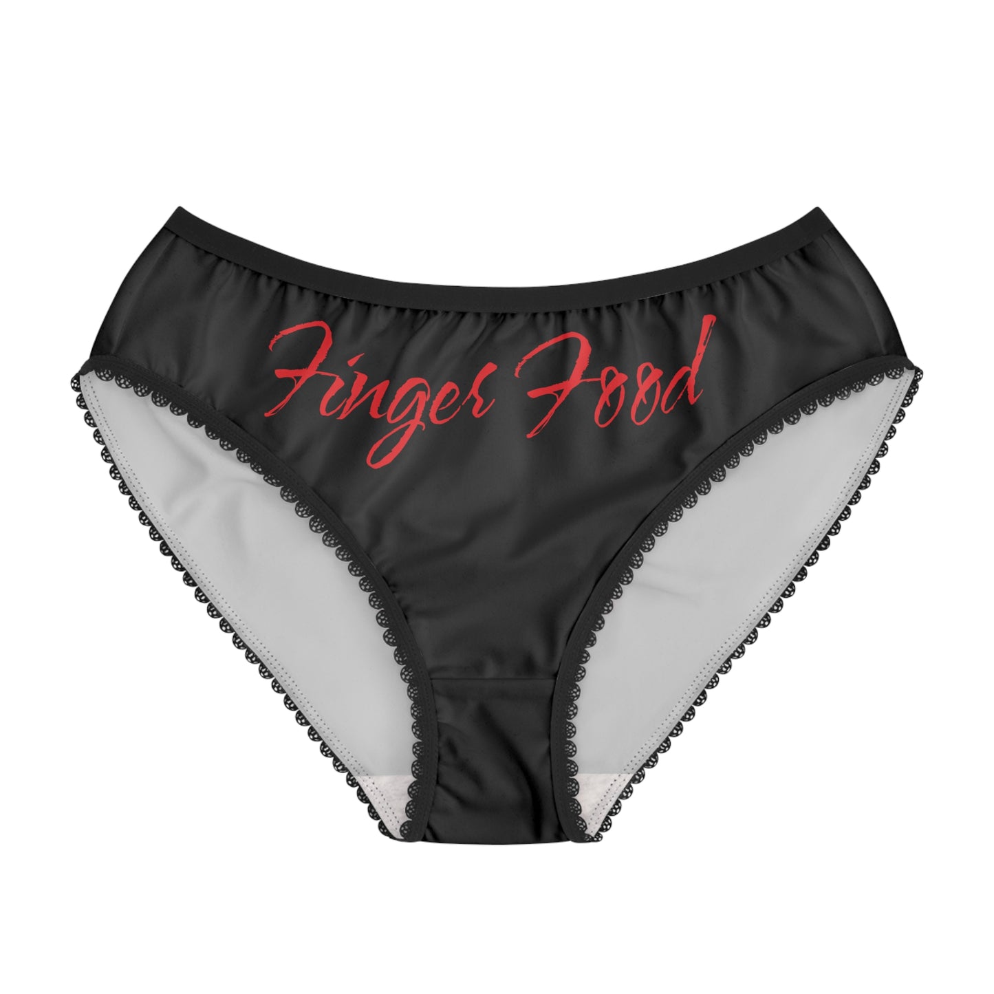 Playful Women's Briefs with 'Finger Food' Design, Cheeky Underwear, Fun Intimates, Gift for Food Lovers, Cherry Print Lingerie