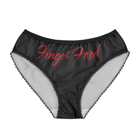 Playful Women's Briefs with 'Finger Food' Design, Cheeky Underwear, Fun Intimates, Gift for Food Lovers, Cherry Print Lingerie
