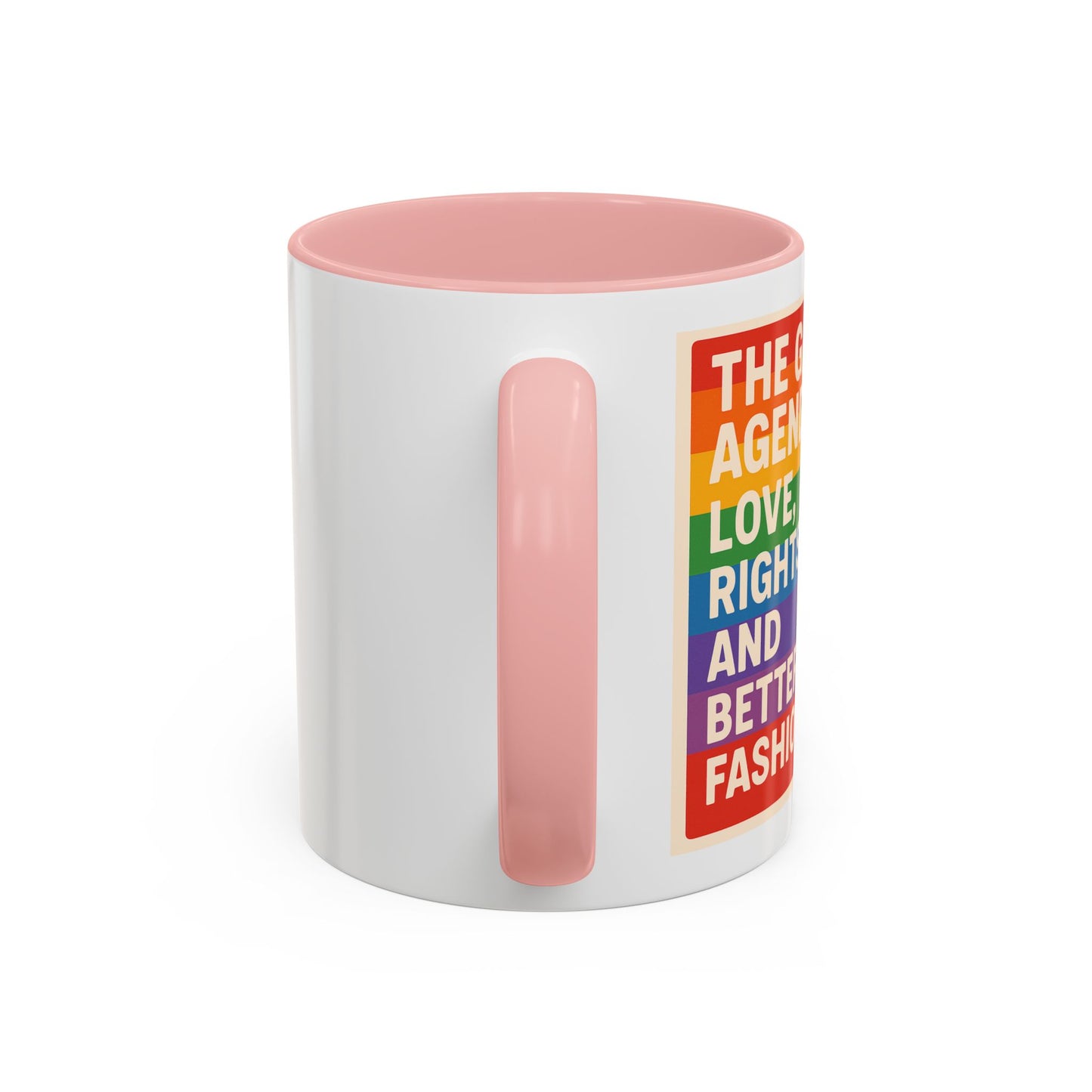 Pride-Inspired Accent Coffee Mug, LGBTQ+ Gift, Rainbow Design, Unique Coffee Cup, Fun Mug for Pride Month, Inspirational Tea Mug