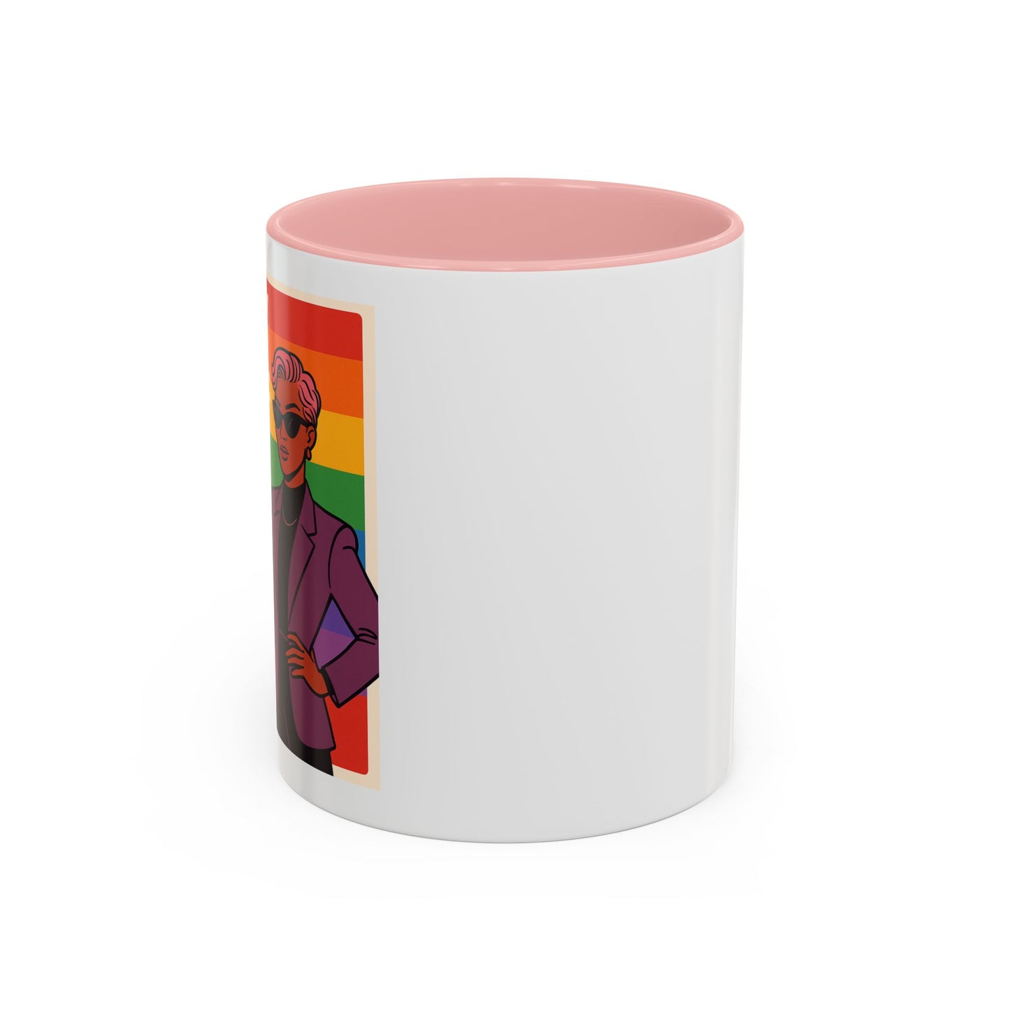 Pride-Inspired Accent Coffee Mug, LGBTQ+ Gift, Rainbow Design, Unique Coffee Cup, Fun Mug for Pride Month, Inspirational Tea Mug