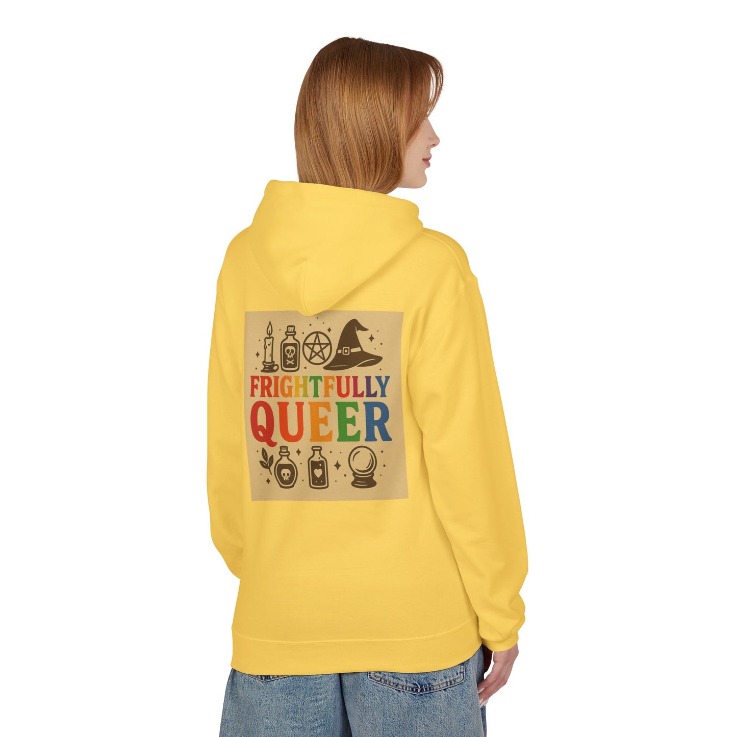 Frightfully Queer Hoodie, Cozy LGBTQ+ Hoodie, Halloween Sweater, Inclusive Apparel, Unisex Holiday Gift
